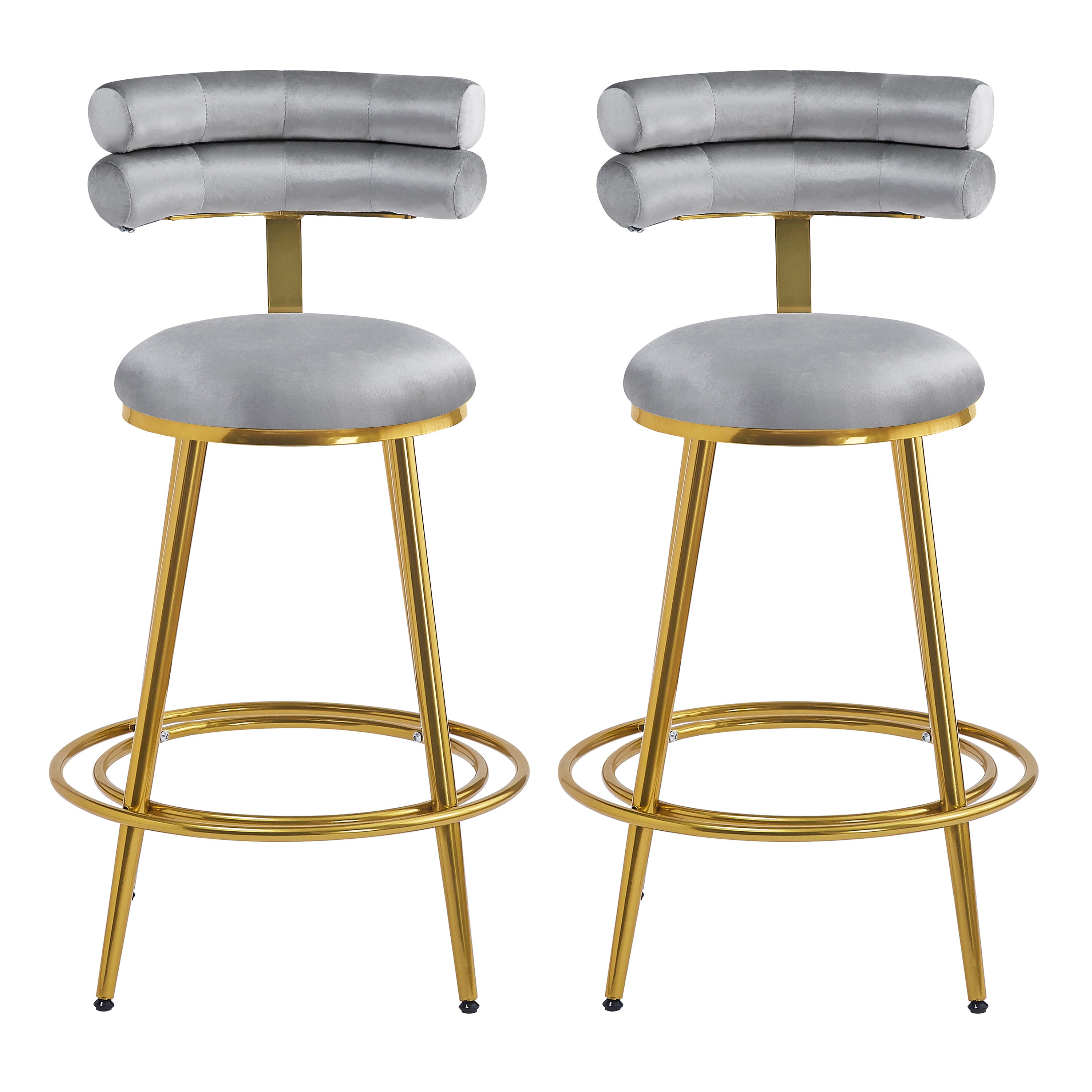 Modern Velvet Counter Stools Set of 2 - 27.65