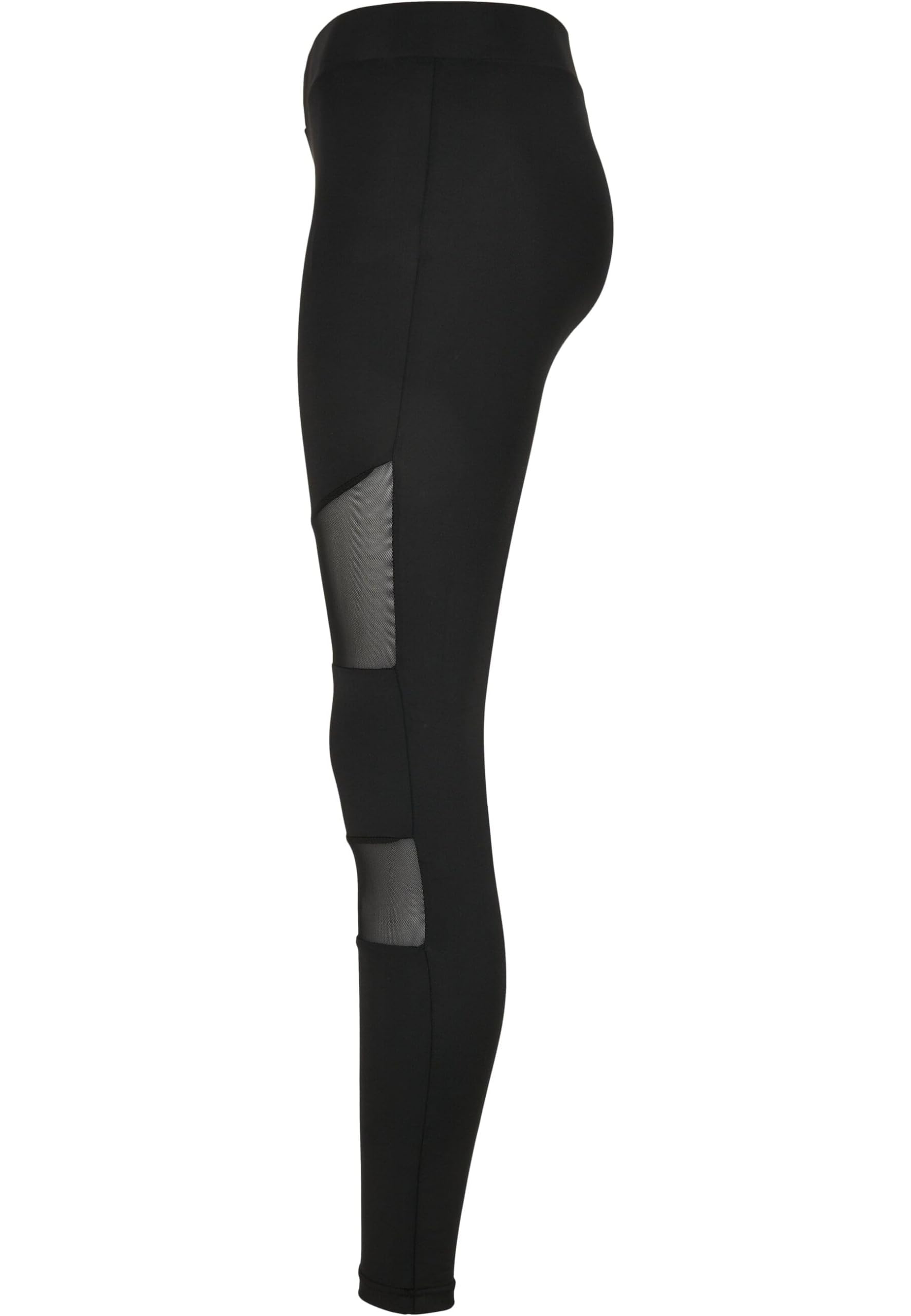 Women's High-Waisted Tech Mesh Leggings - Breathable Workout Yoga Pants for Running, Gym & Lounge - Black - X-Large (TB1174)