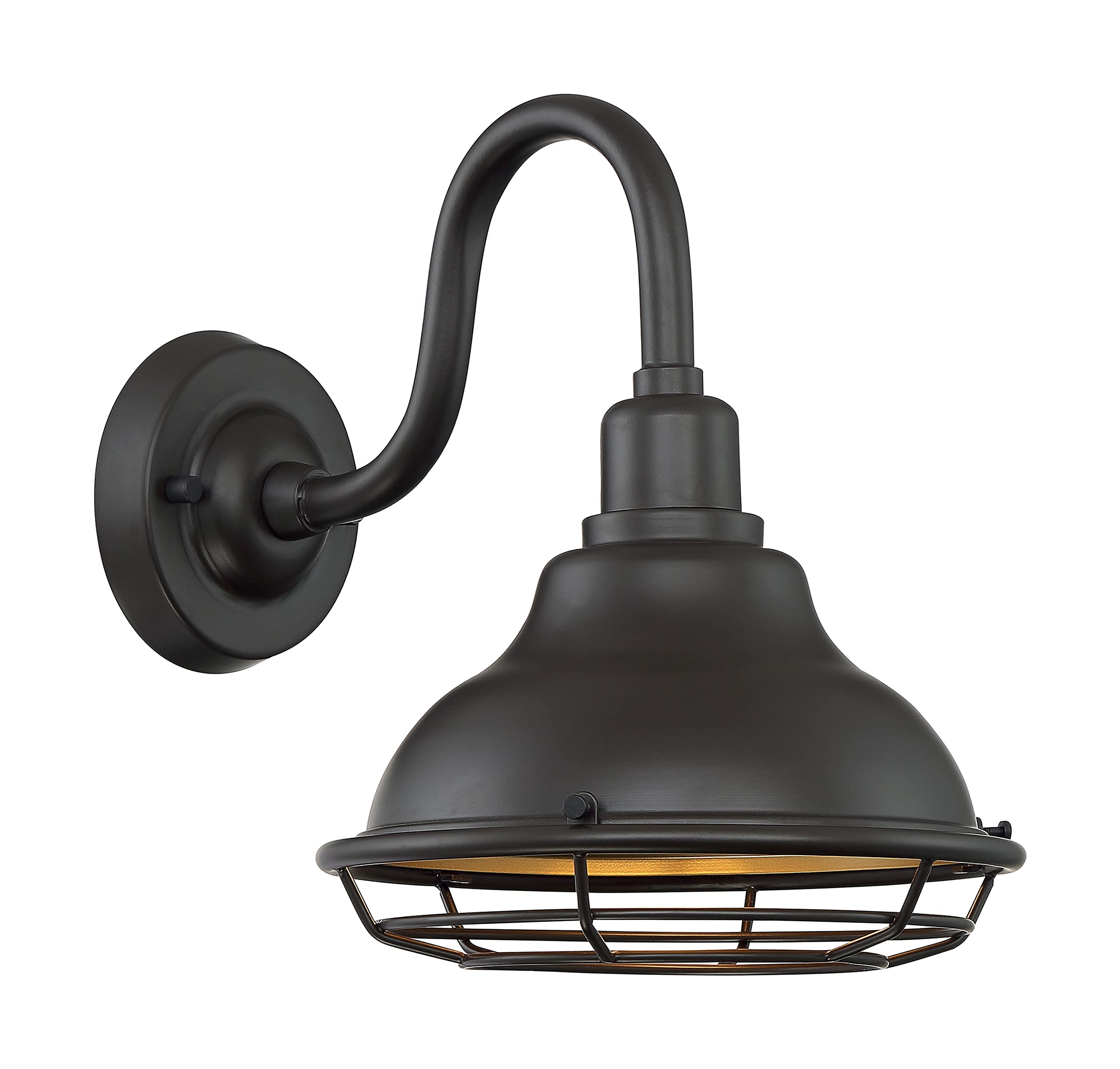Nuvo Lighting 60/7011 Newbridge - 1 Light Small Outdoor Wall Lantern, Dark Bronze/Gold Finish - Perfect for Porch, Patio, Garden & Exterior Home Decor