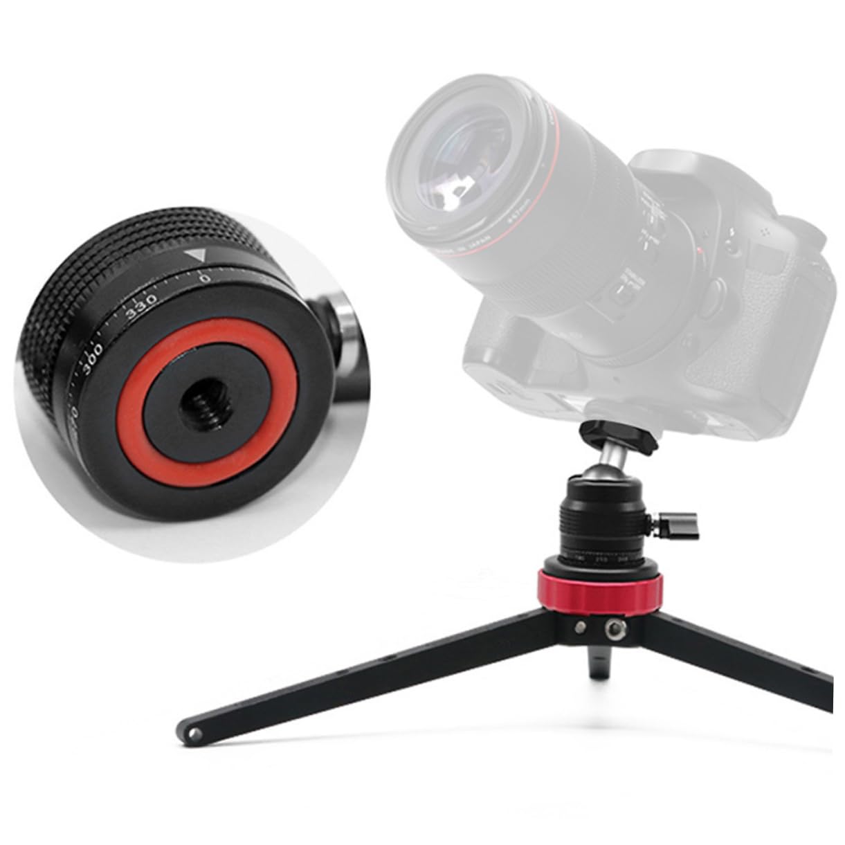 Universal Ball Head with Cold Shoe Mount - 360° Rotating Aluminum Alloy Mini Tripod for DSLR/SLR Cameras - Perfect for Photography, Videography & Vlogging Accessories