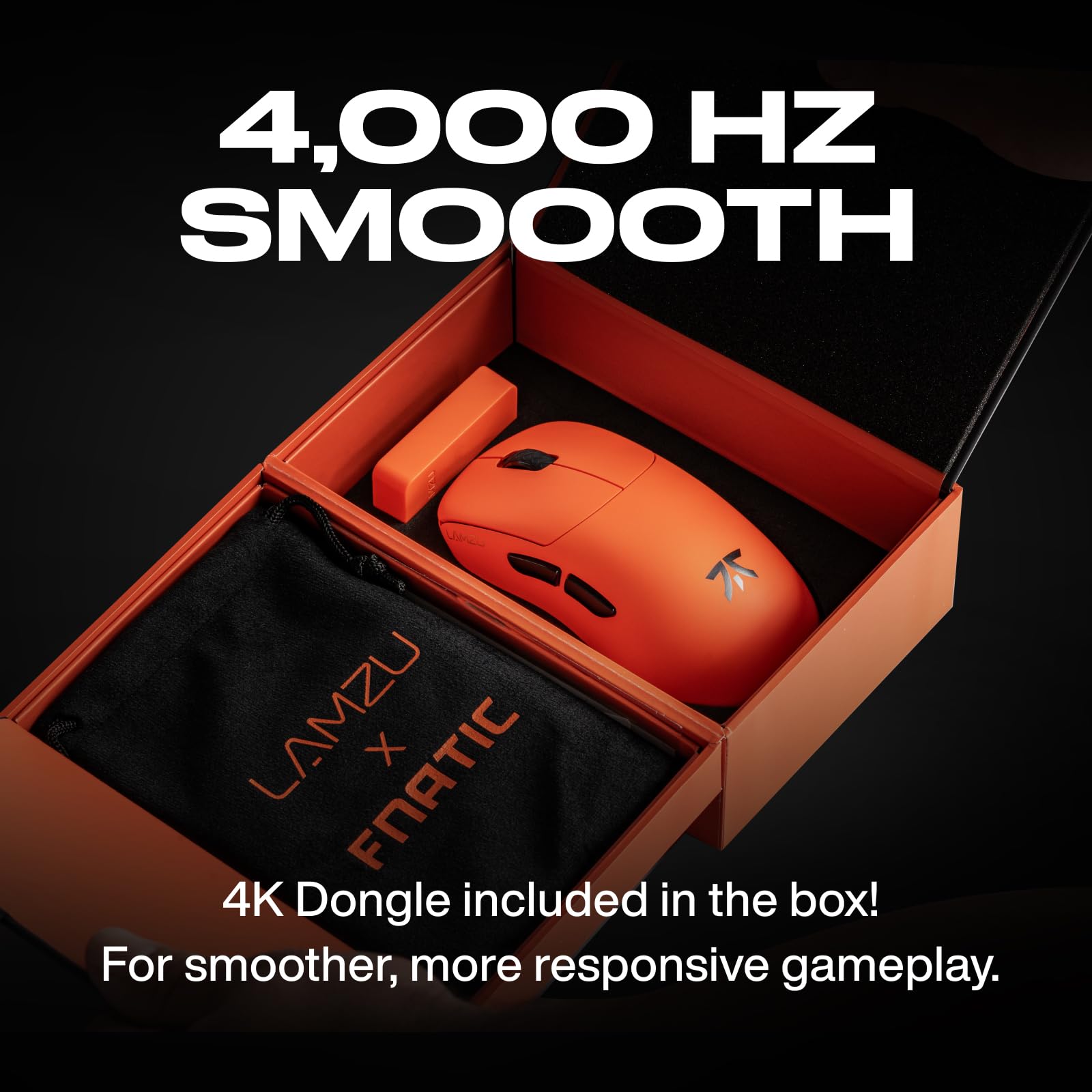 LAMZU X FNATIC THORN 4K Wireless Gaming Mouse - Lightweight Esports Mouse with 4K Polling Rate for PC Gamers - Perfect for FPS, MOBA, and Competitive Gaming