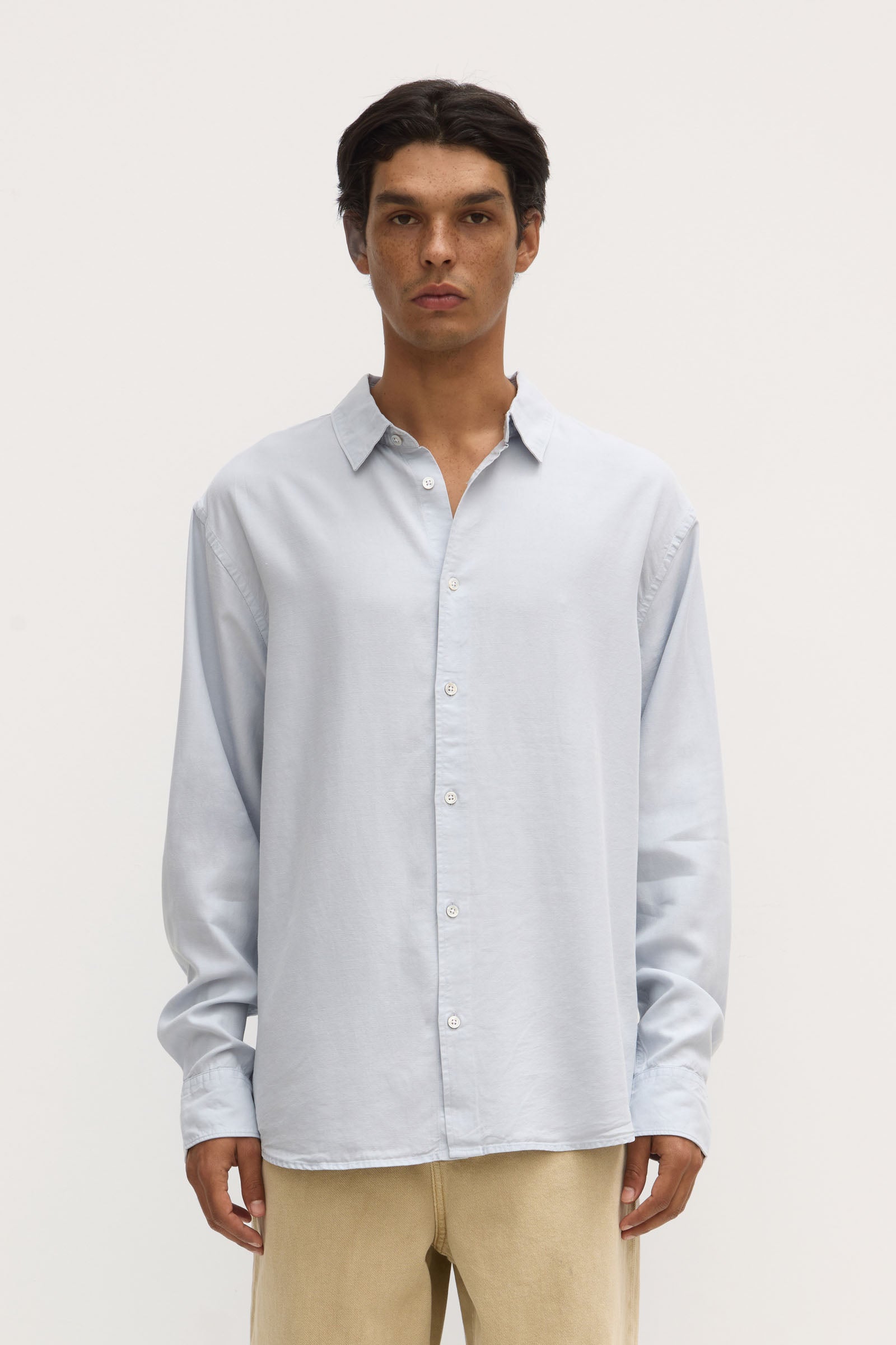 Miller Long Sleeve Shirt for Men - Blue Haze Casual Button Down Shirt - Perfect for Office, Date Night & Outdoor Activities