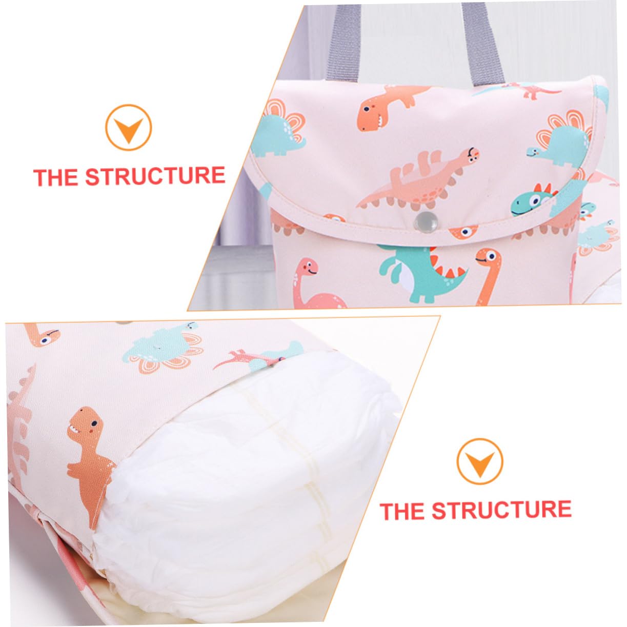 Totority Waterproof Diaper Bag for Moms - Reusable Wet Clothes & Washable Diaper Organizer - Polyester Travel Baby Essentials for Outdoor, Park & Shopping Trips