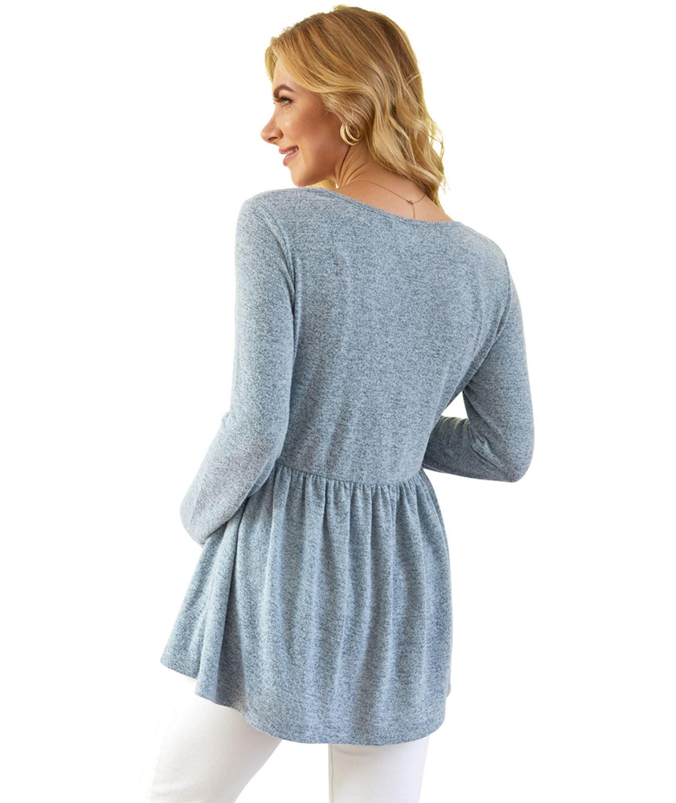 Xpenyo Women's Maternity Tunics - Long Sleeve Pregnancy Tops for Fall & Winter | Comfortable Casual Shirts to Wear with Leggings | Perfect for Work, Shopping and Everyday Maternity Outfits