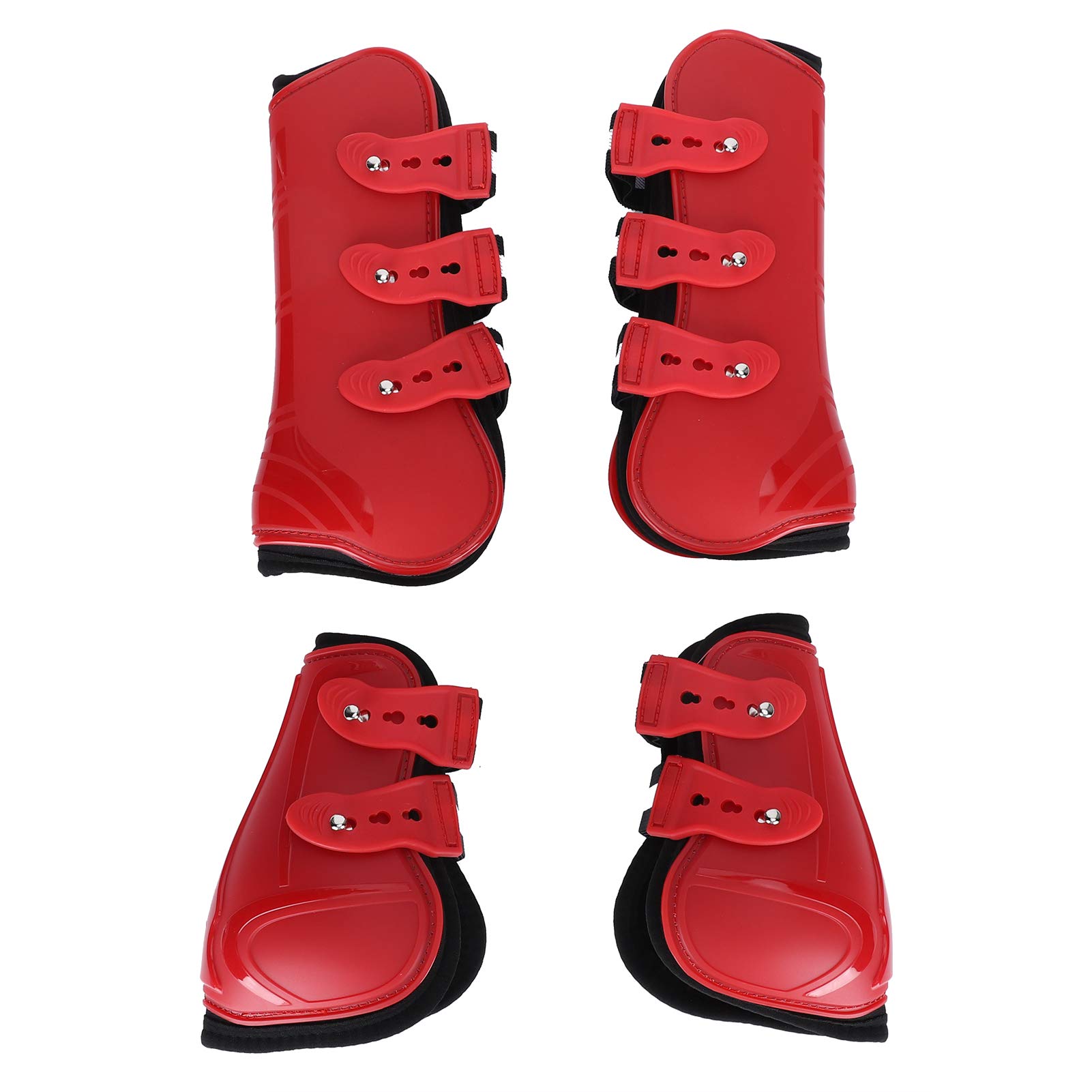 Zerodis Horse Leg Guard Set - PU Shell Protective Boots for Front & Back Legs - Fly Protection & Injury Prevention for Jumping, Training & Riding - Durable Horse Boot Wrap for Equestrian Sports