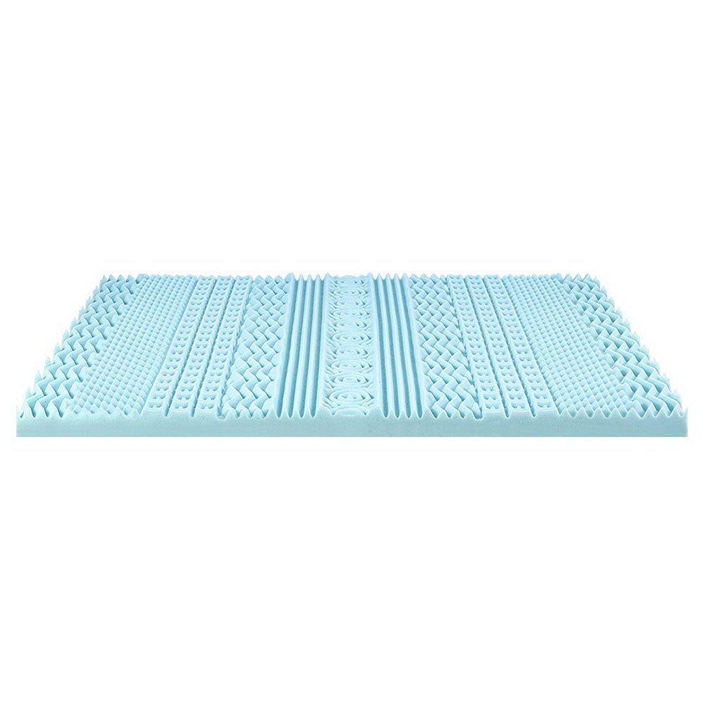 11-Zone Memory Foam Mattress Topper 8cm King Size - Pressure Relief & Back Support for Side, Back & Stomach Sleepers - Perfect for Bedroom, Guest Room & Dorm Use