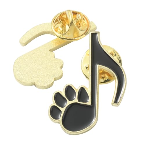 10pcs-25x24x2mm-cat paw music brooch