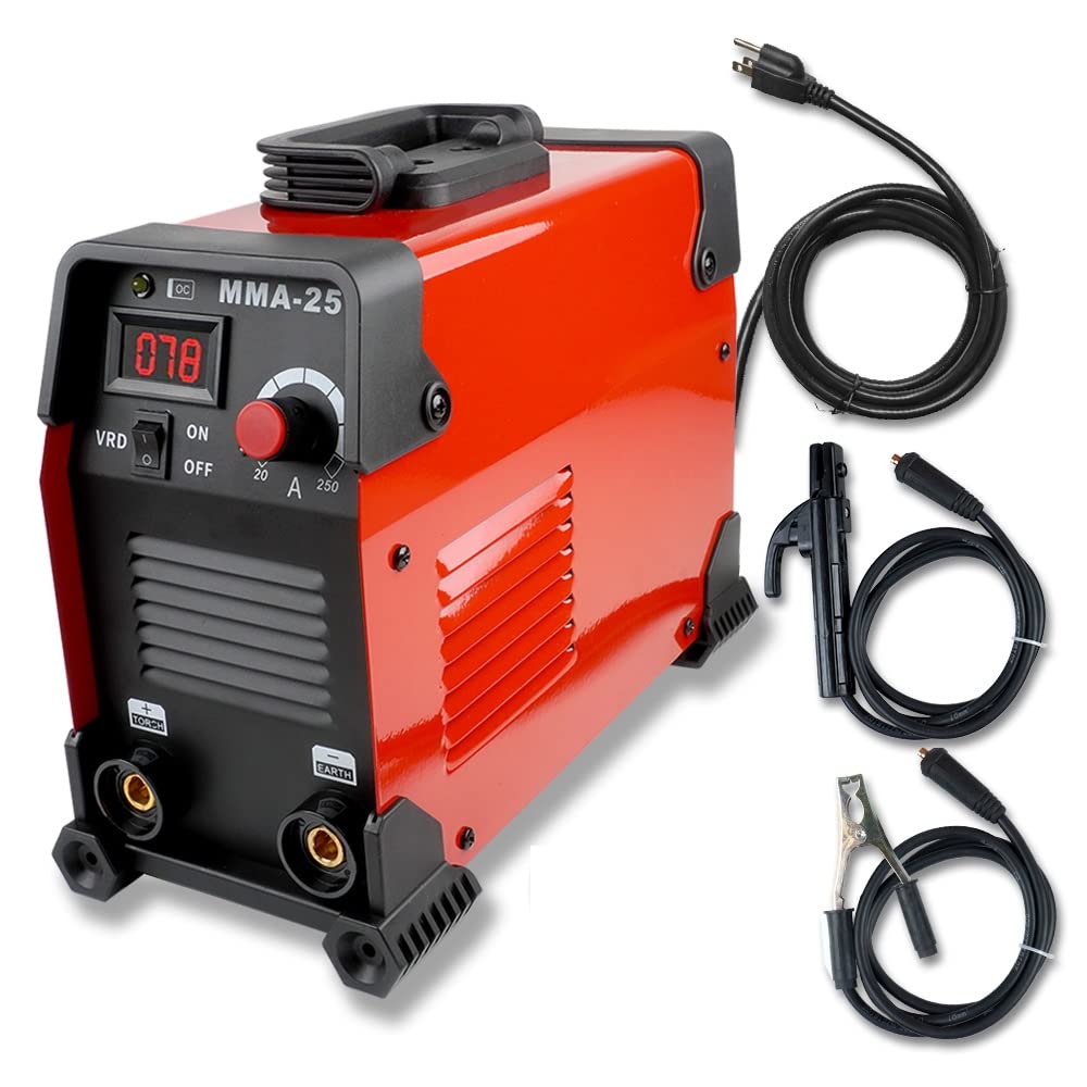 250Amp ARC Welding Machine Dual Voltage 110V/220V - Portable DC Inverter Welder with IGBT Technology & Digital LCD Display (20-250Amp) - Perfect for Home DIY, Auto Repair, Metal Fabrication and Construction Projects