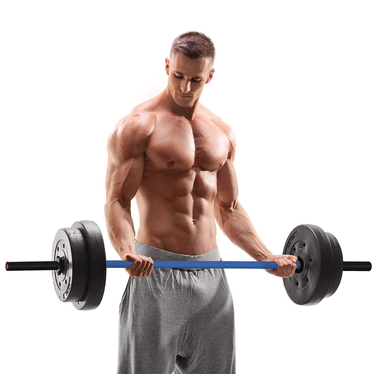 Olympic Barbell EZ Curl Bar 4ft/5ft/7ft - 2 Inch Weight Plate Compatible - 300lb to 1500lb Capacity - Ideal for Home Gym, Strength Training & Weightlifting Workouts