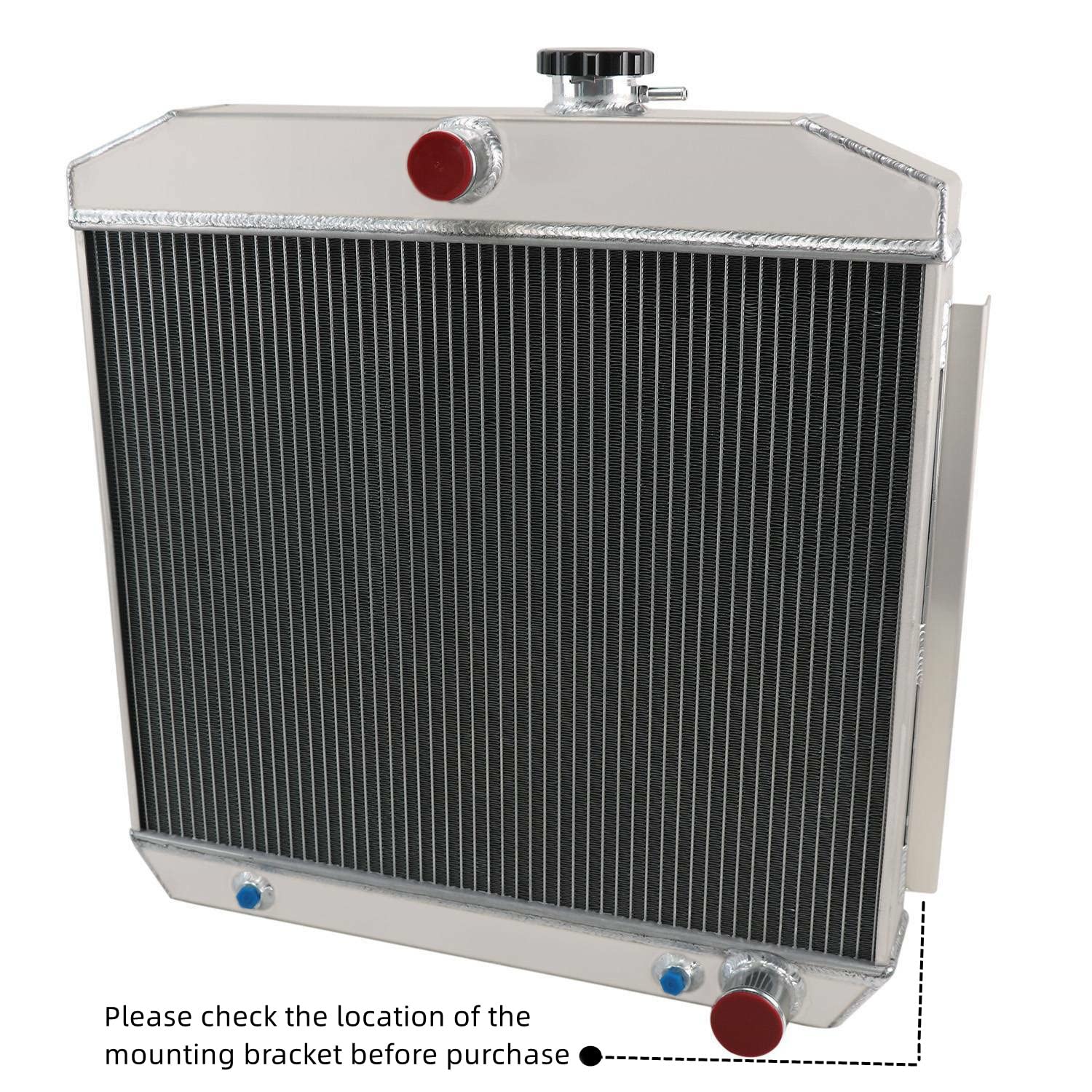 4 Row Aluminum Radiator Shroud Fan for 1955-1957 Chevy Bel Air, Belair & Nomad V8 - High-Performance Cooling Upgrade for Classic Car Restoration & Hot Rod Builds