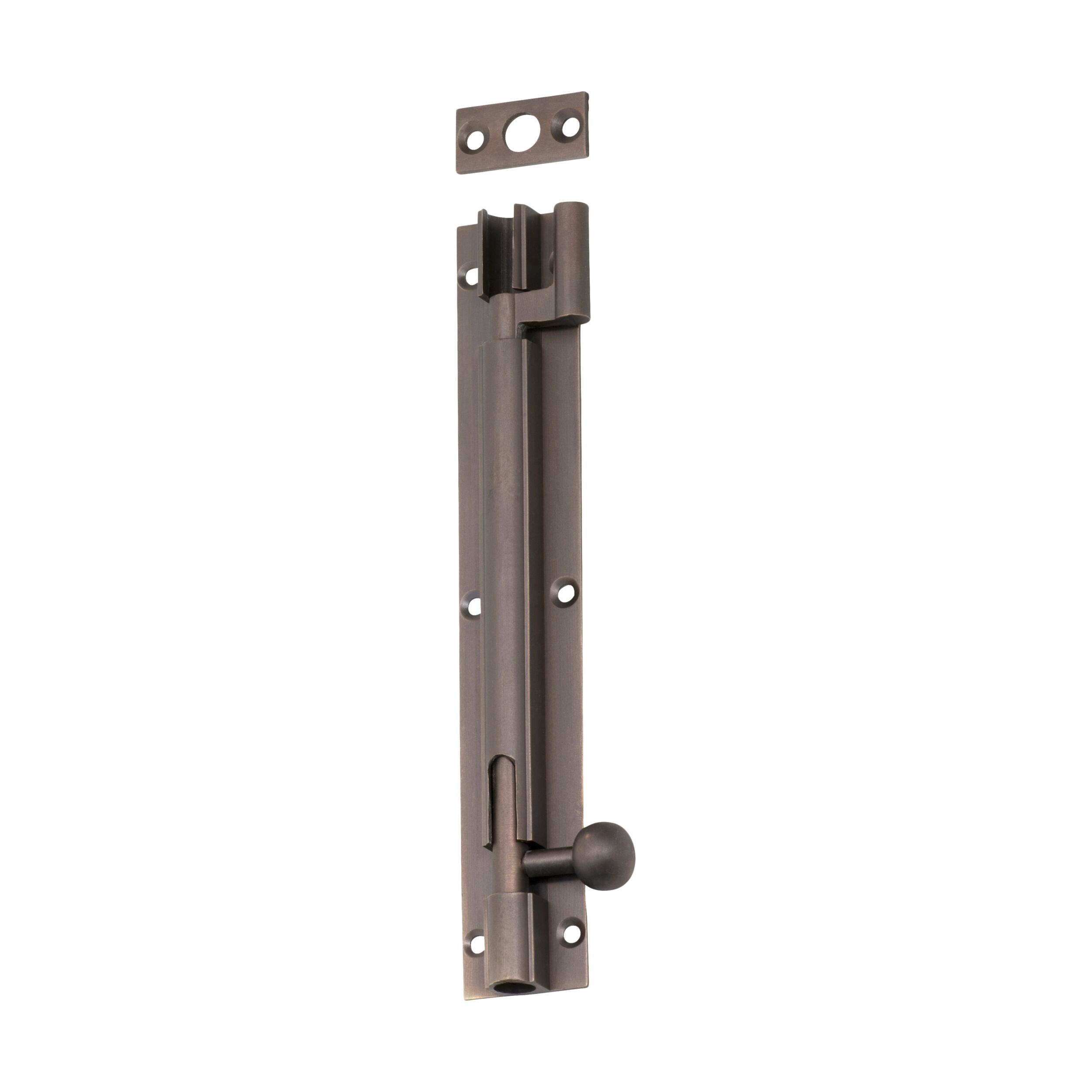2289 Barrel Bolt Offset Antique Brass L150xW25mm - Heavy Duty Door Latch for Barn, Shed & Cabinet Security Lock - Vintage Style Hardware for Home & Furniture