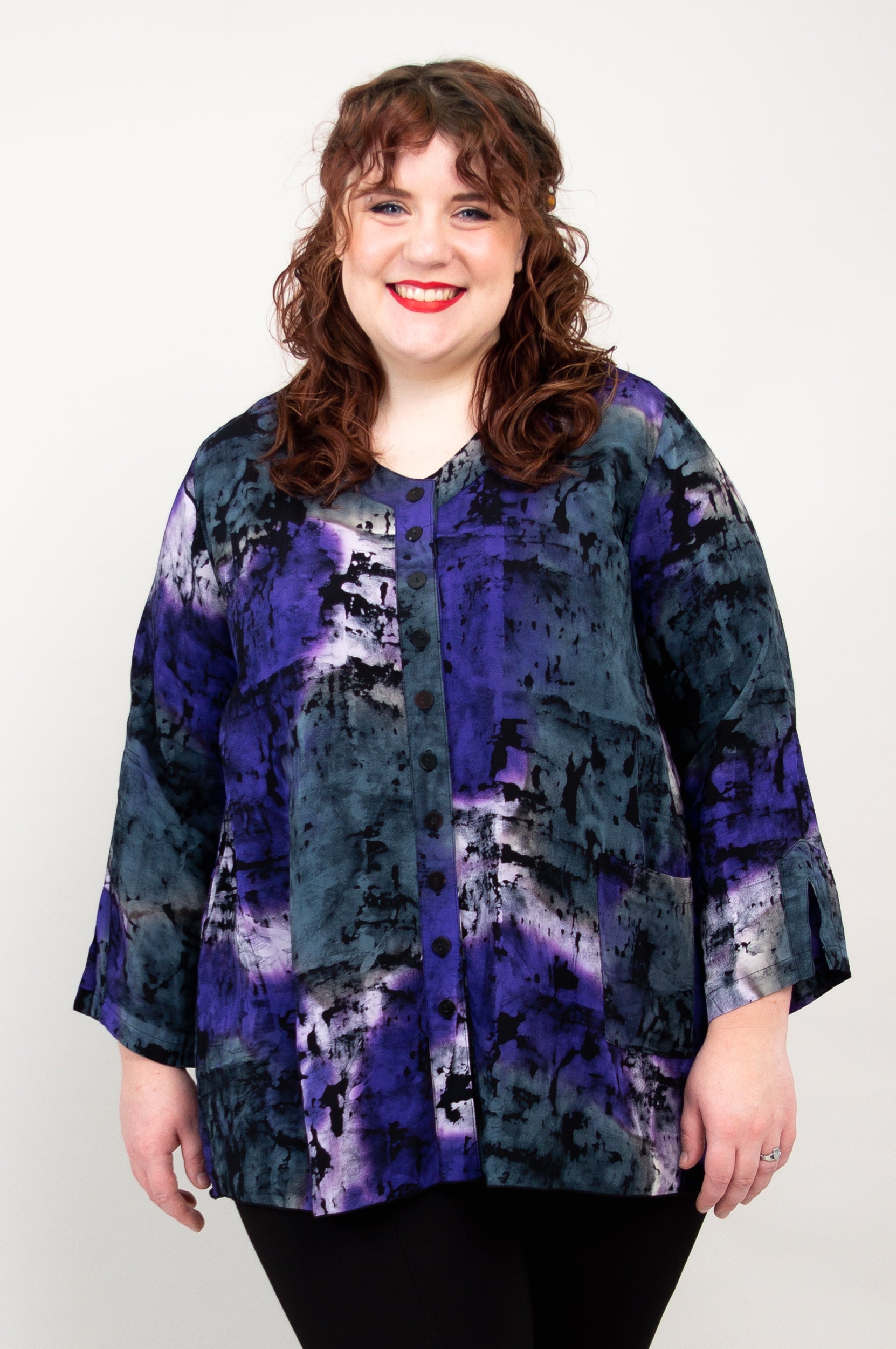 Carmel Blouse with Chakra Design - Boho Chic Women's Top for Yoga, Meditation & Spiritual Healing