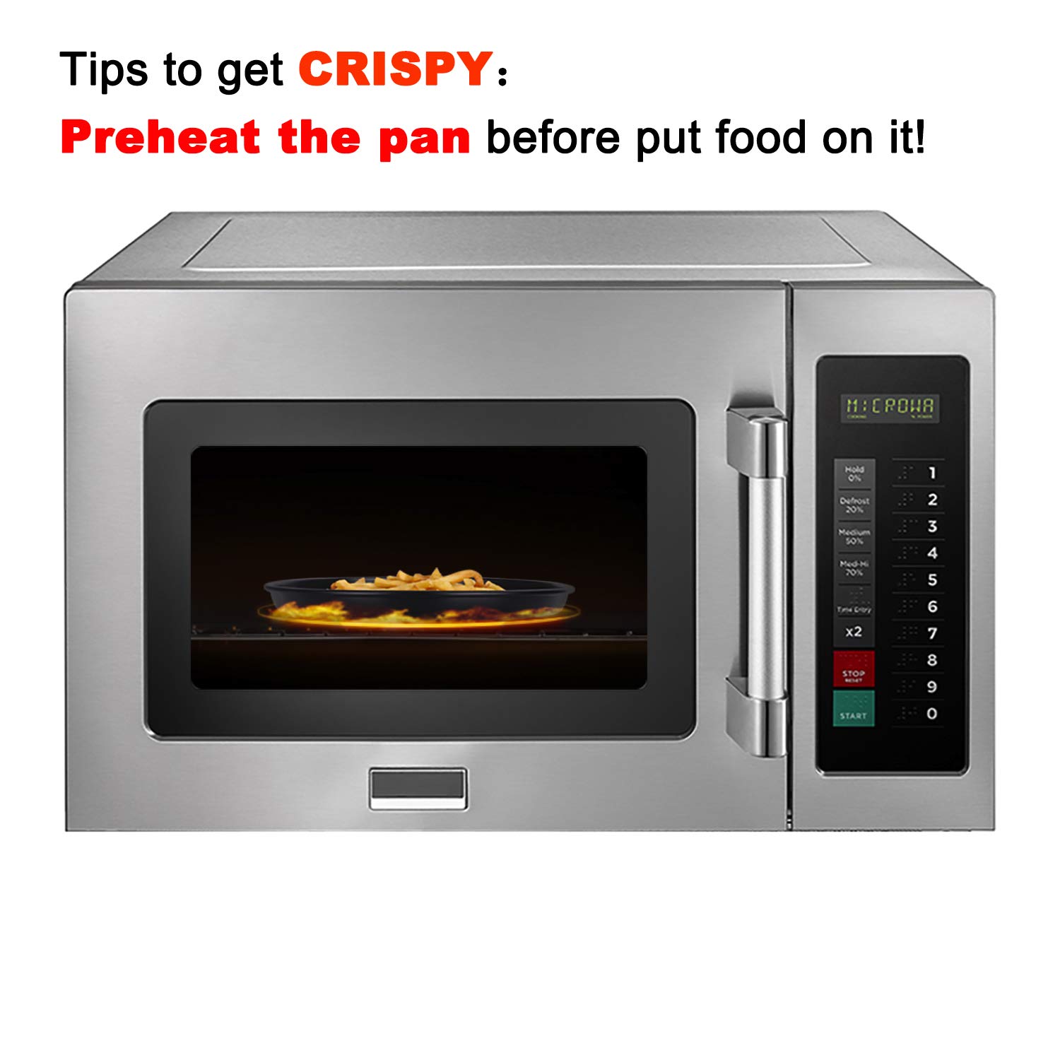 **MACONEE 12-Inch Universal Microwave Crisper Pan - Non-Stick Microwave Cookware for Reheating Pizza, Chicken Nuggets & French Toast - Crispy Plate Fry Pan for Perfectly Crispy Results - Ideal for Quick Meals, Snacks & Leftovers**
