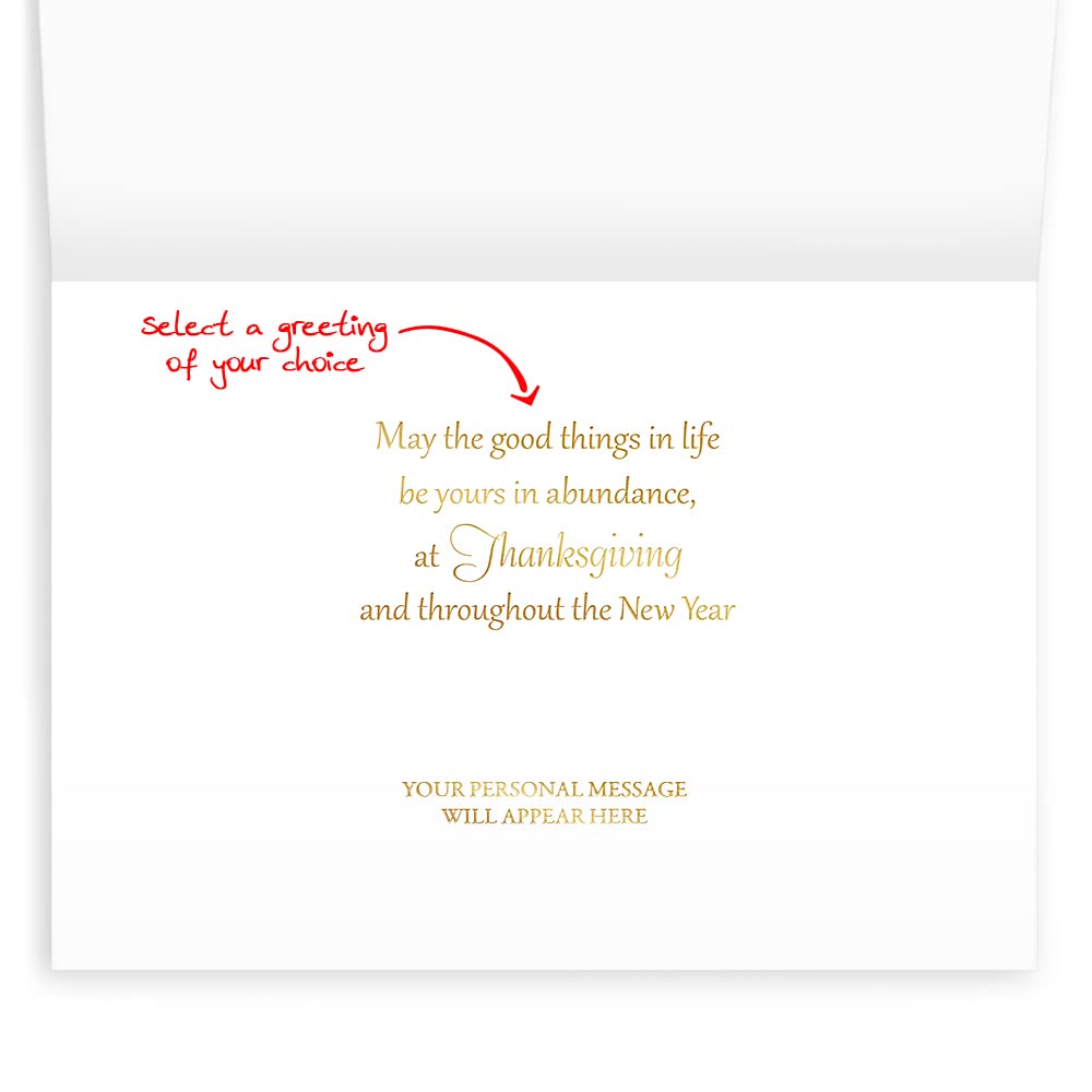 25 Personalized Thanksgiving Greeting Cards with Foil-Lined Envelopes - Harvest Pumpkin Truck Design for Business & Personal Use - Perfect for Holiday Gifts, Office Greetings & Family Celebrations