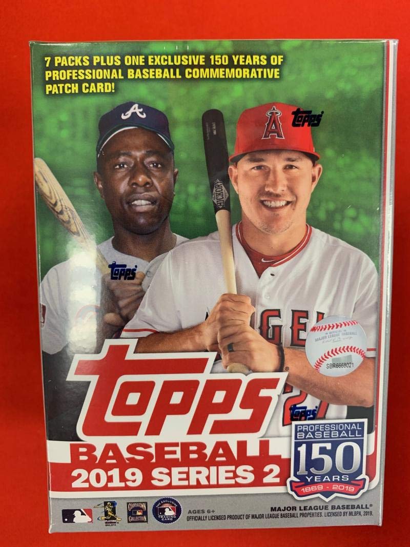 2019 Topps Series 2 Baseball Blaster Box - 7 Packs (14 Cards) with 1 Guaranteed Relic Card | MLB Trading Cards Collection | Perfect for Baseball Fans & Collectors | Great for Gifts, Display, and Investment
