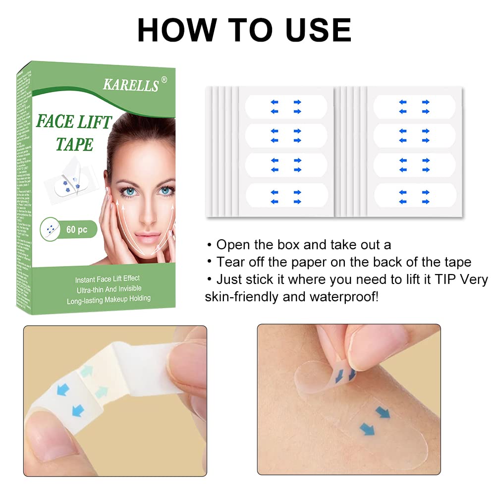 **Face Lifting Tape – 60PCS Instant V-Line Face Lift & Neck Firming Patch – Invisible Anti-Aging Tape for Tightening Skin, Double Chin & Eye Lift – Perfect for Daily Use, Special Events & Skincare Routine**
