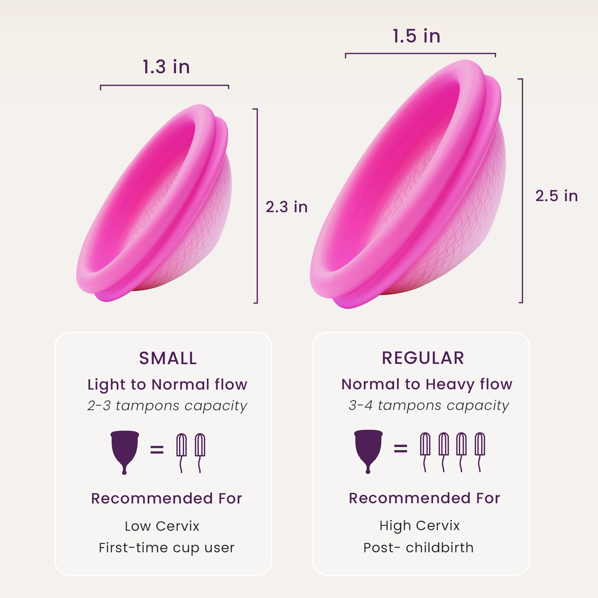 Soft Reusable Menstrual Disc for Women - Eco-Friendly Period Cup Alternative, Small Size (Pack of 1) in Magenta | Comfortable for Active Lifestyles, Travel & Overnight Protection