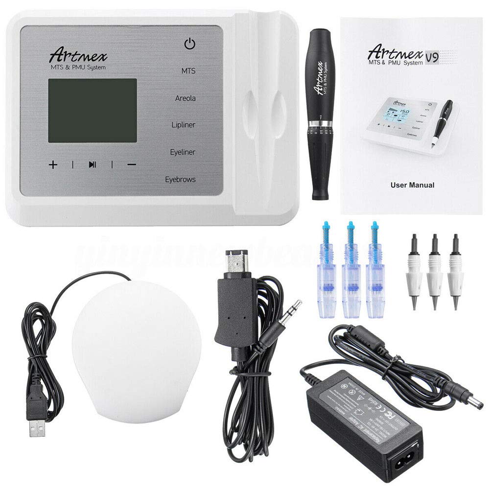 Artmex V9 Permanent Makeup Tattoo Machine - Professional Rotary Pen for Eyebrows & Lips - MTS PMU System - Ideal for Tattoo Artists & Beauty Salons