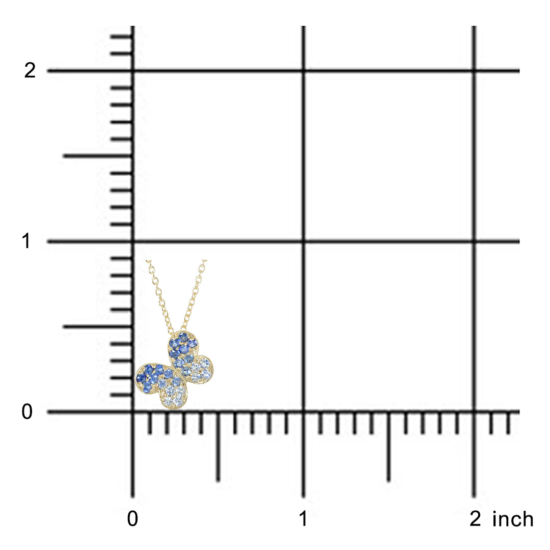 Elegant Sapphire Butterfly Pendant Necklace - 925 Sterling Silver Jewelry for Women - Perfect Gift for Birthday, Anniversary & Valentine's Day