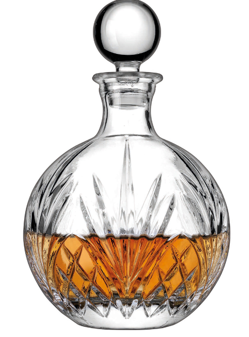 Premium Dublin Sphere Crystal Whiskey Decanter Set - Elegant Glass Decanter with 2 Matching Glasses for Bourbon, Scotch & Wine - Perfect for Home Bar, Gifts & Entertaining