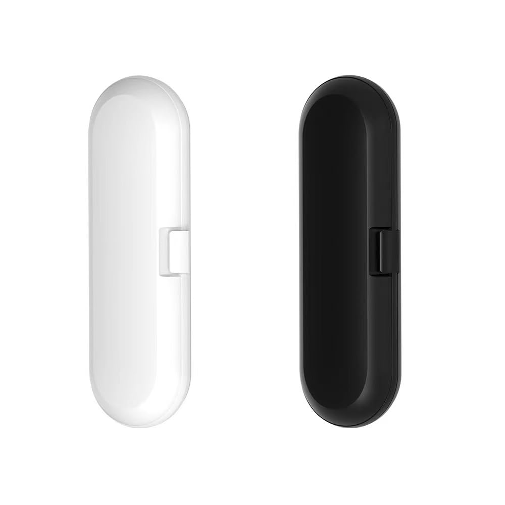 2 Pack Electric Toothbrush Travel Case - Waterproof Toothbrush Holder for Oral-B Pro & Other Electric Toothbrushes (White & Black) - Perfect for Travel, Gym & Daily Storage