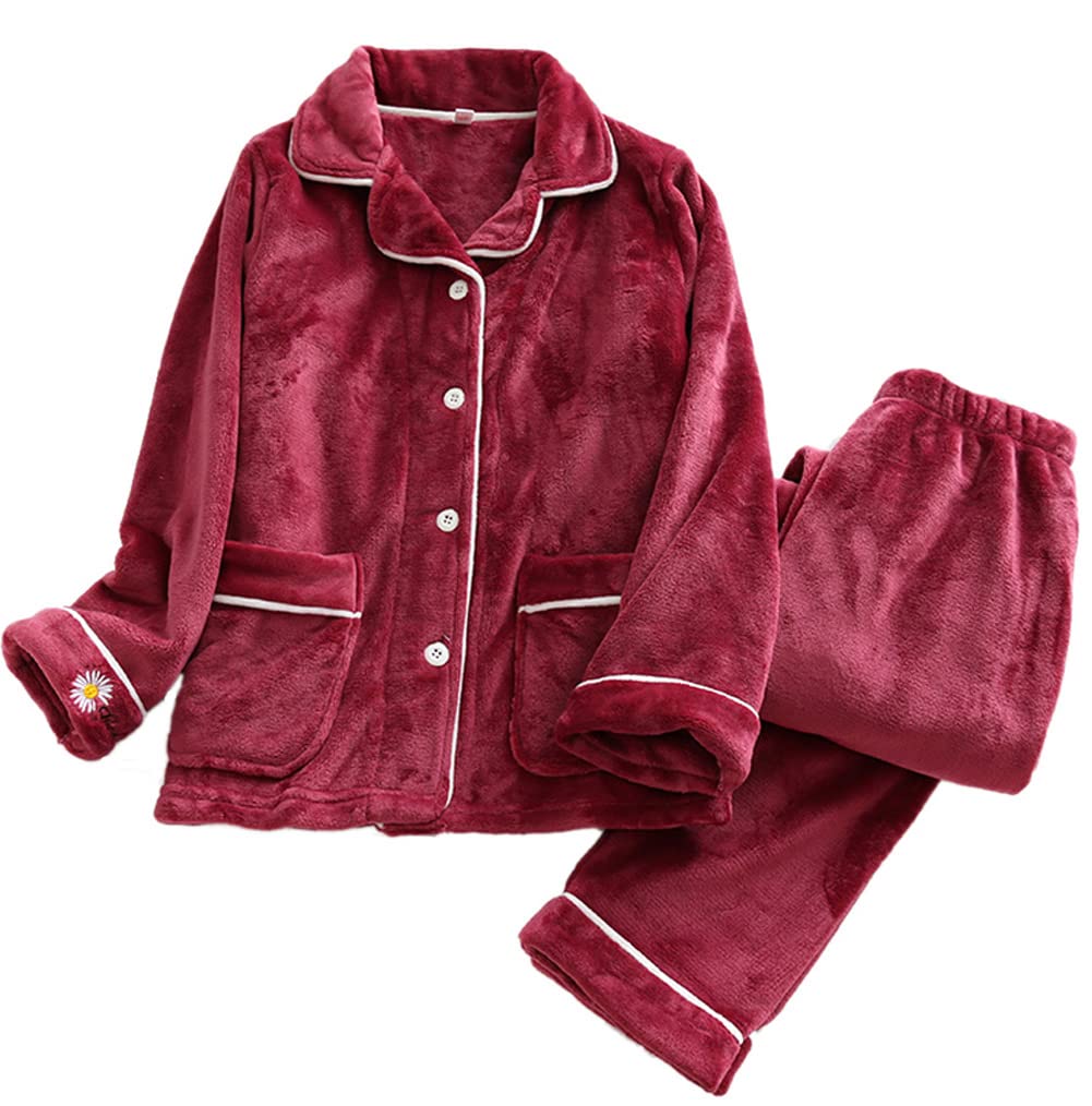 Women's Winter Pajama Set - Cozy Coral Fleece Sleepwear with Flannel Lining for Warmth & Comfort | Perfect for Lounging at Home, Cold Nights & Holiday Gifts