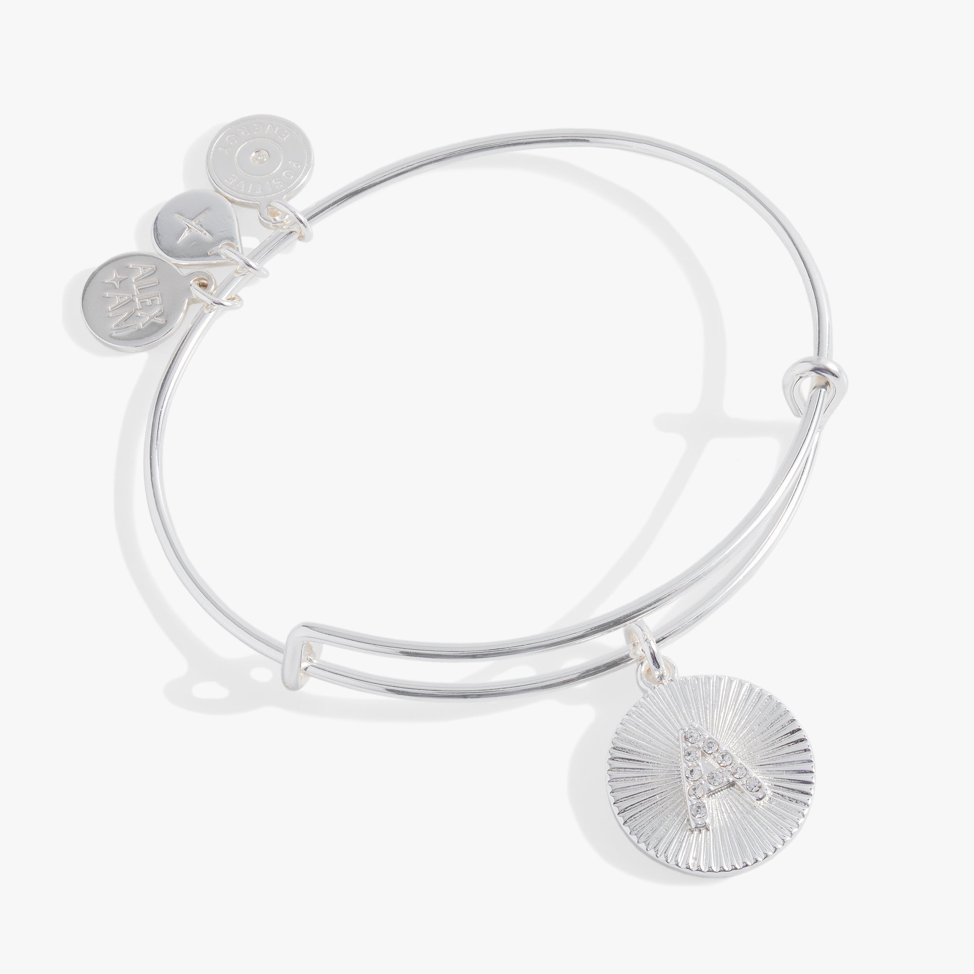 Initial A Pave Starburst Texture Bangle - Elegant Alphabet Jewelry for Women, Perfect for Gifts, Parties & Everyday Wear