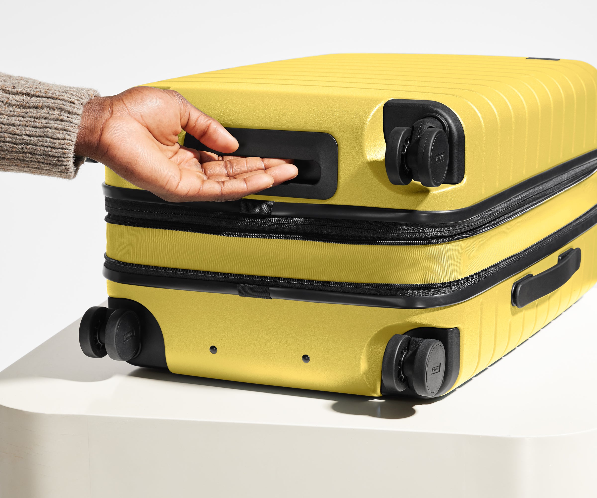 The Carry On Flex Luggage - Sunshine Yellow Lightweight Spinner Suitcase for Travel, Business Trips & Weekend Getaways