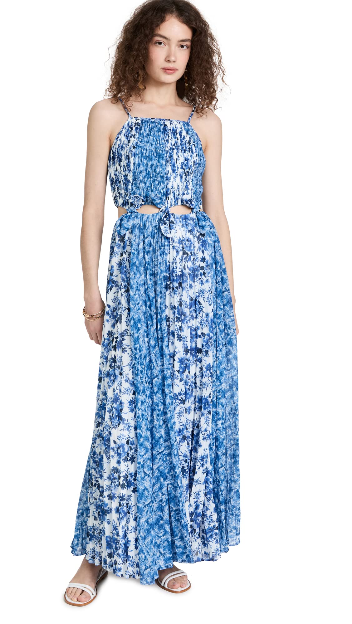 AMUR Women's Holland Tie Pleated Dress - Flowy Midi Dress with Belt for Summer, Wedding & Special Occasions | Elegant A-Line Dress for Office, Date Night & Vacation