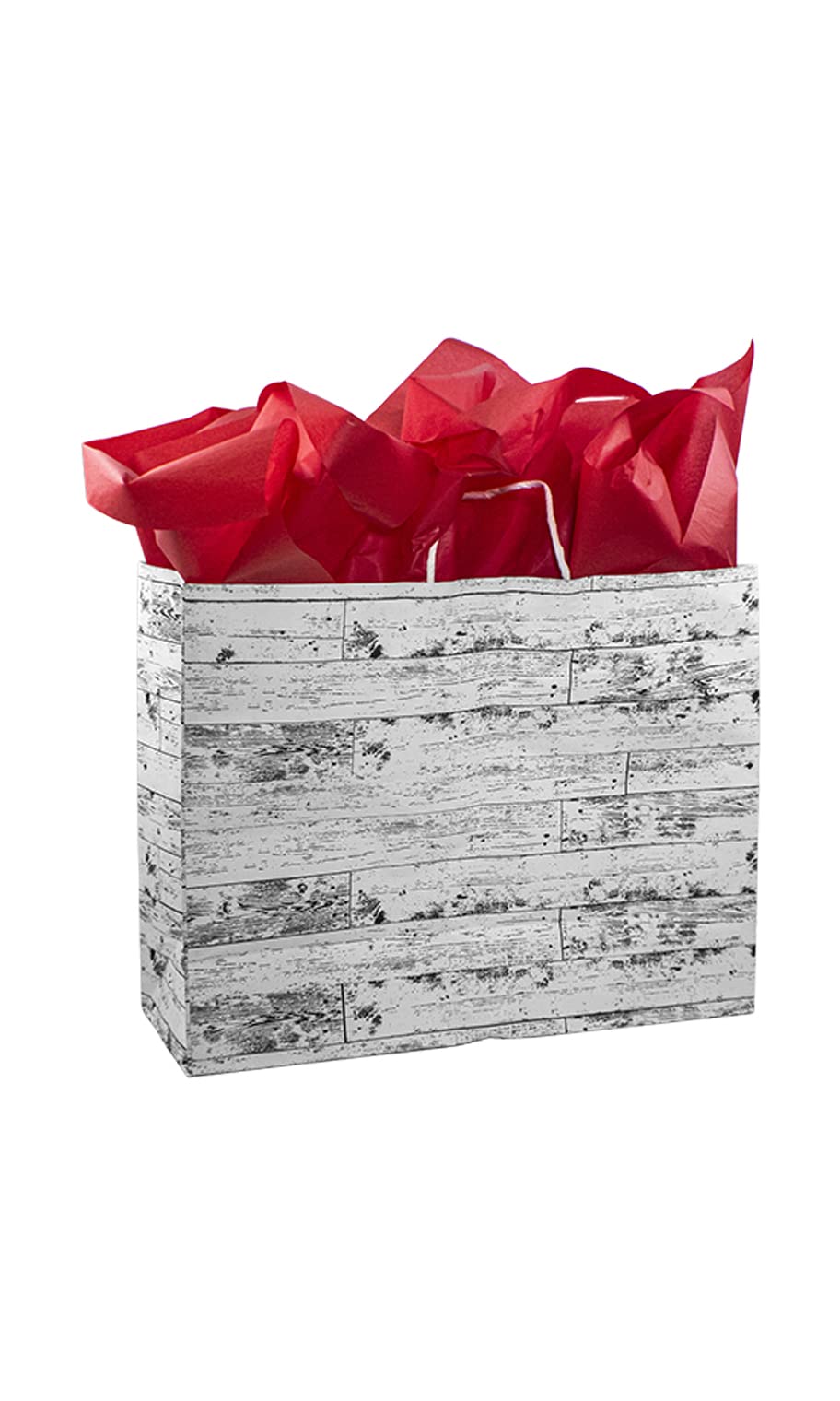 SSWBasics Large Wood Pattern Paper Shopping Bags - Bulk Pack of 25 Eco-Friendly Gift Bags for Retail, Parties & Wedding Favors