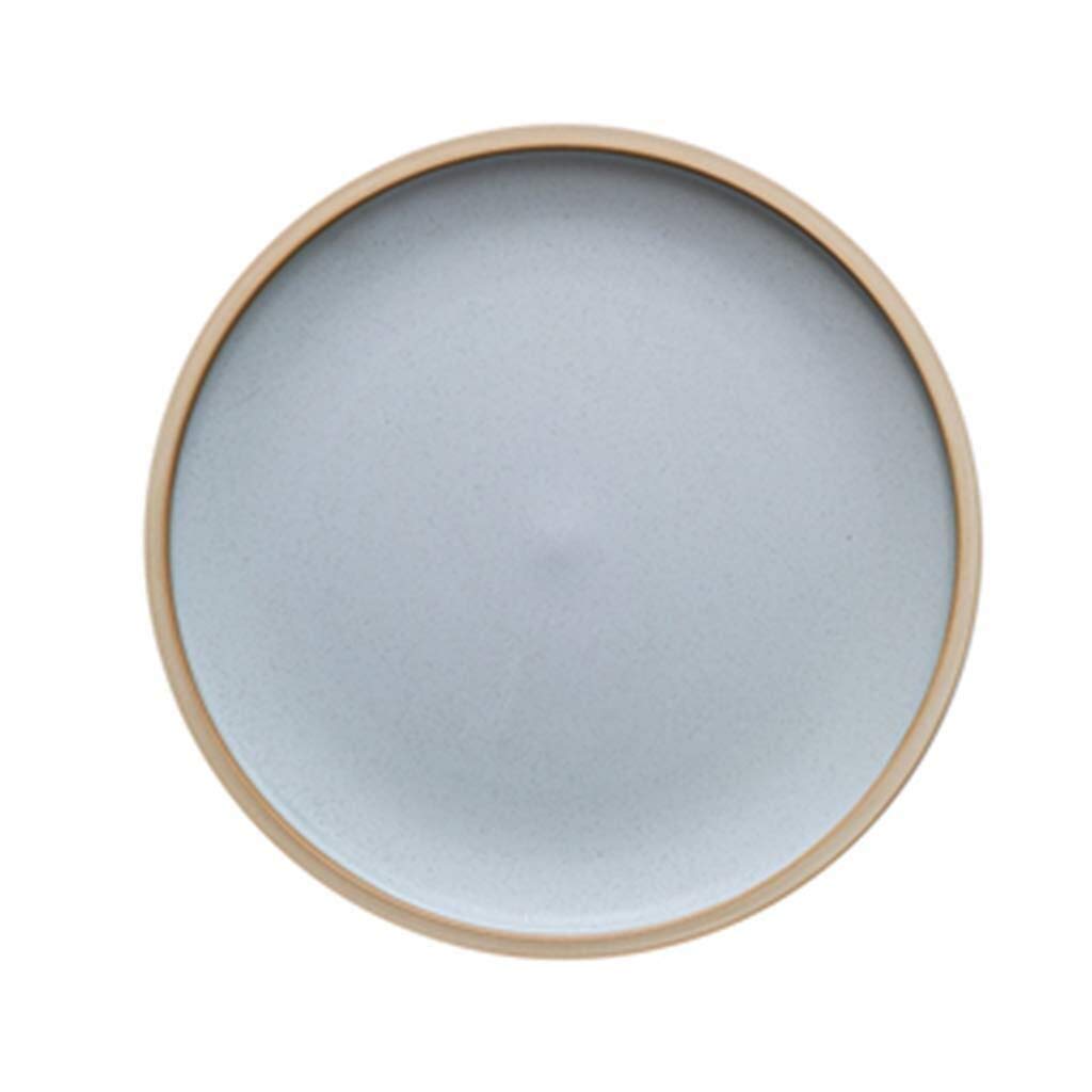 Vintage Matte Ceramic Fruit Tray - 8.3in & 10.3in Sesame Glazed Serving Dish for Dried Fruits, Salads, Pizza & Western Cuisine | Elegant Gray Tableware for Home Dining & Entertaining