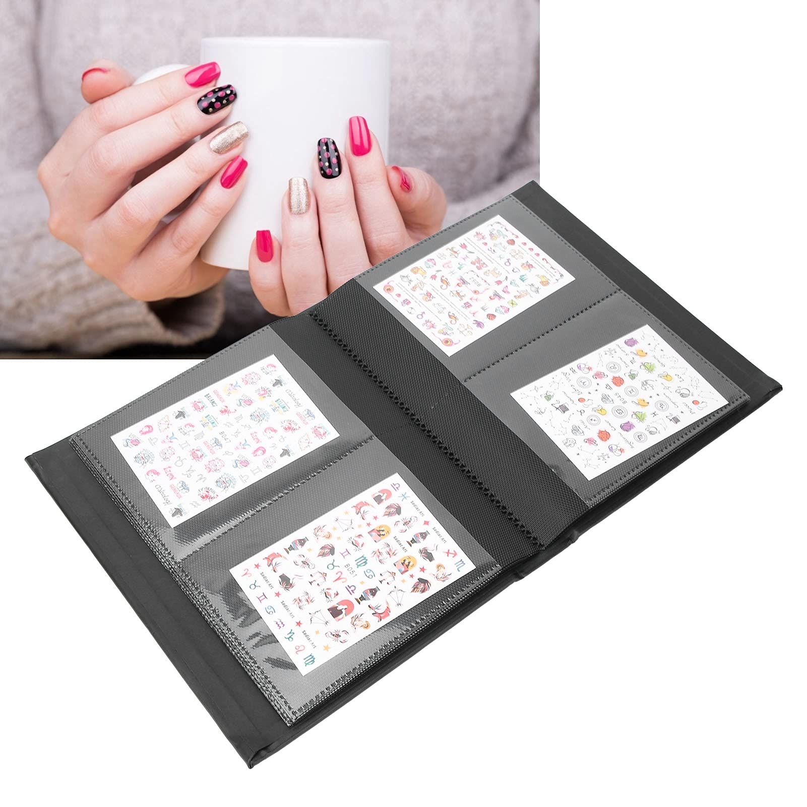 Premium Nail Sticker Display Book - Durable Nail Art Sticker Storage Album for DIY Nail Decals Collection | Organize & Showcase Your Nail Art Designs at Home or Salon