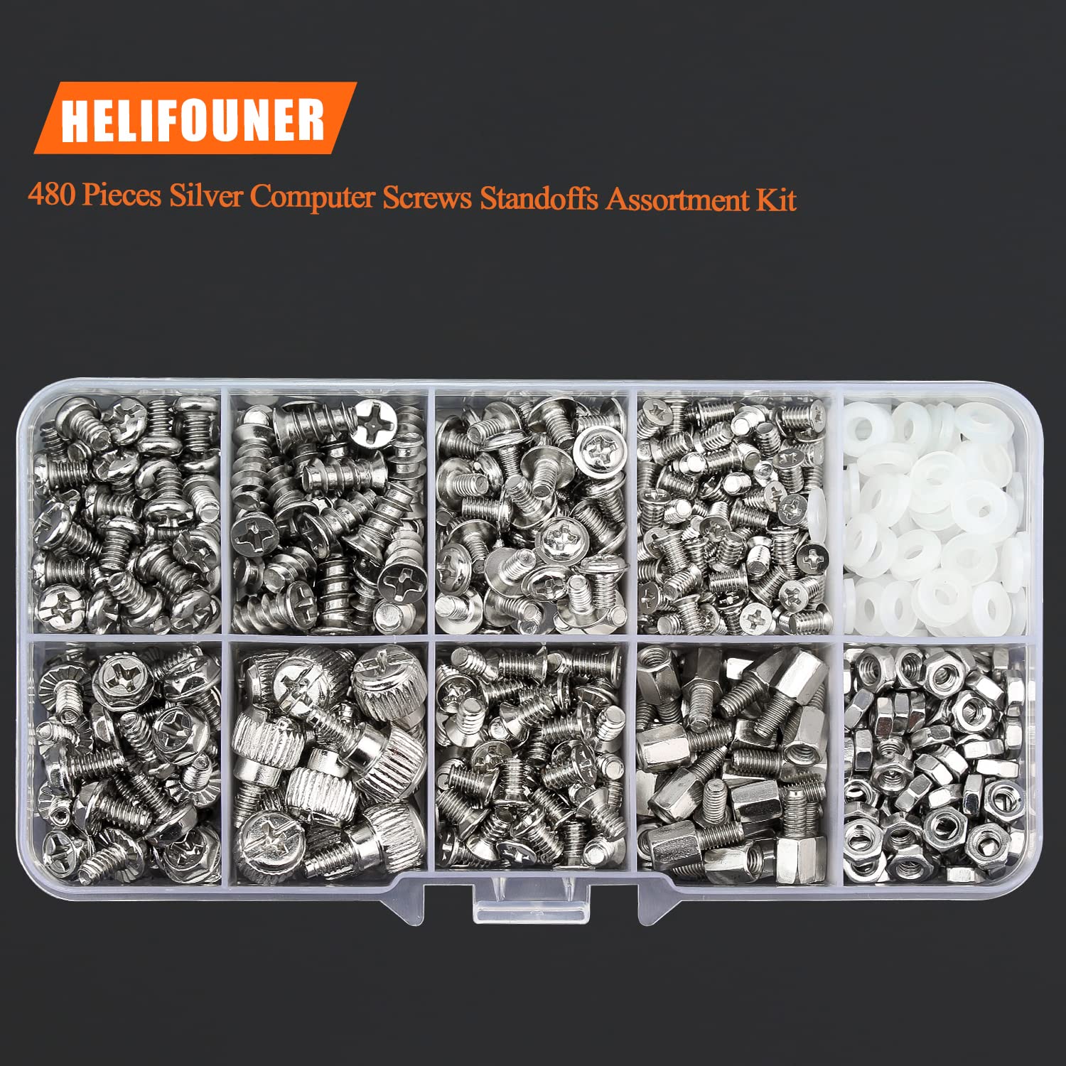 480-Piece Computer Standoffs and Screws Assortment Kit - Compatible with 2.5