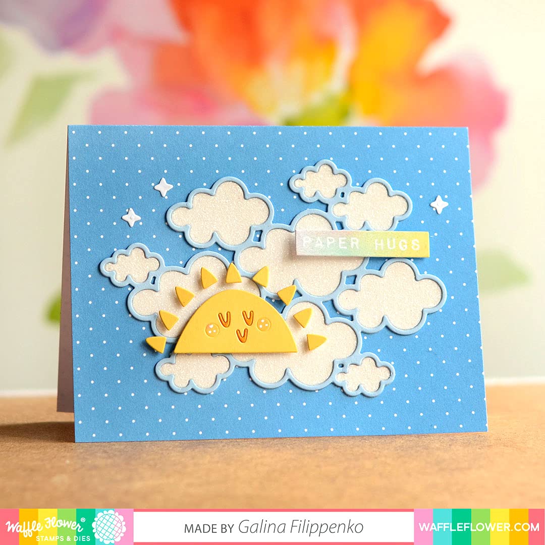 Waffle Flower Labelmaker Rainbows Stamp Set - DIY Scrapbooking, Card Making & Journaling Supplies for Creative Projects