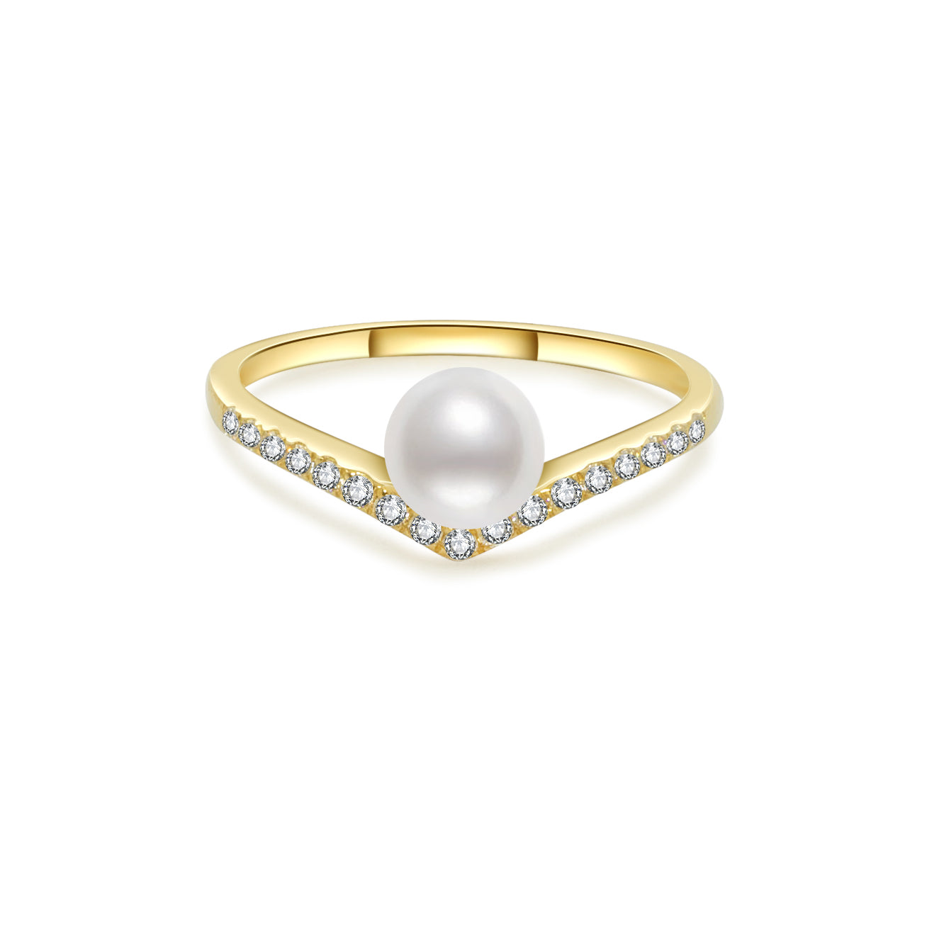 18K Gold Freshwater Pearl Ring for Women - Elegant Pearl Jewelry Gift for Anniversary, Birthday & Wedding - KR00039 | Perfect for Bridal, Party & Special Occasions
