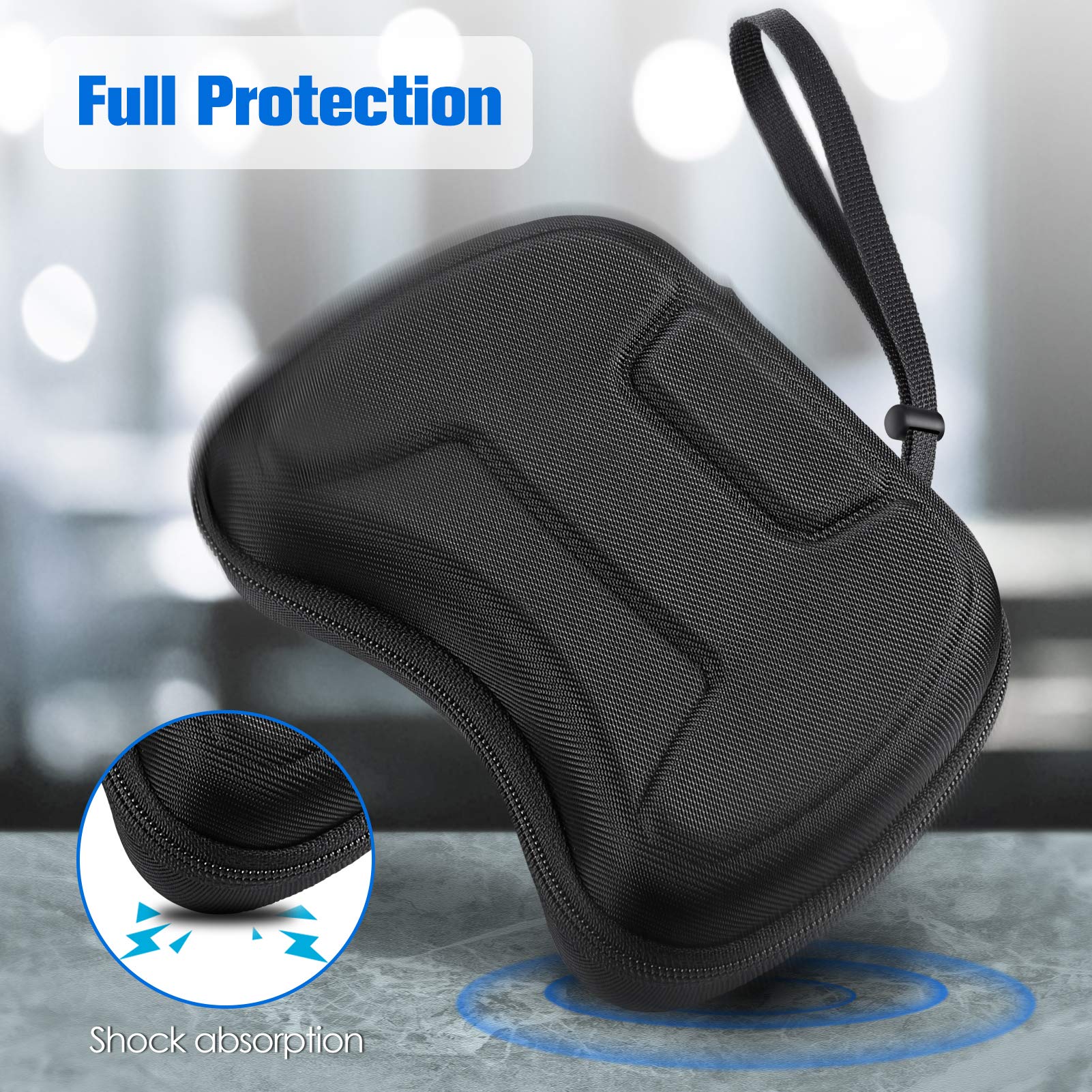 Fintie Shockproof Hard Shell Travel Case for Nintendo Switch/Switch OLED/PS5 Controller - Protective Carrying Bag with Inner Pocket (Black) | Perfect for Gaming Travel, Storage & Protection