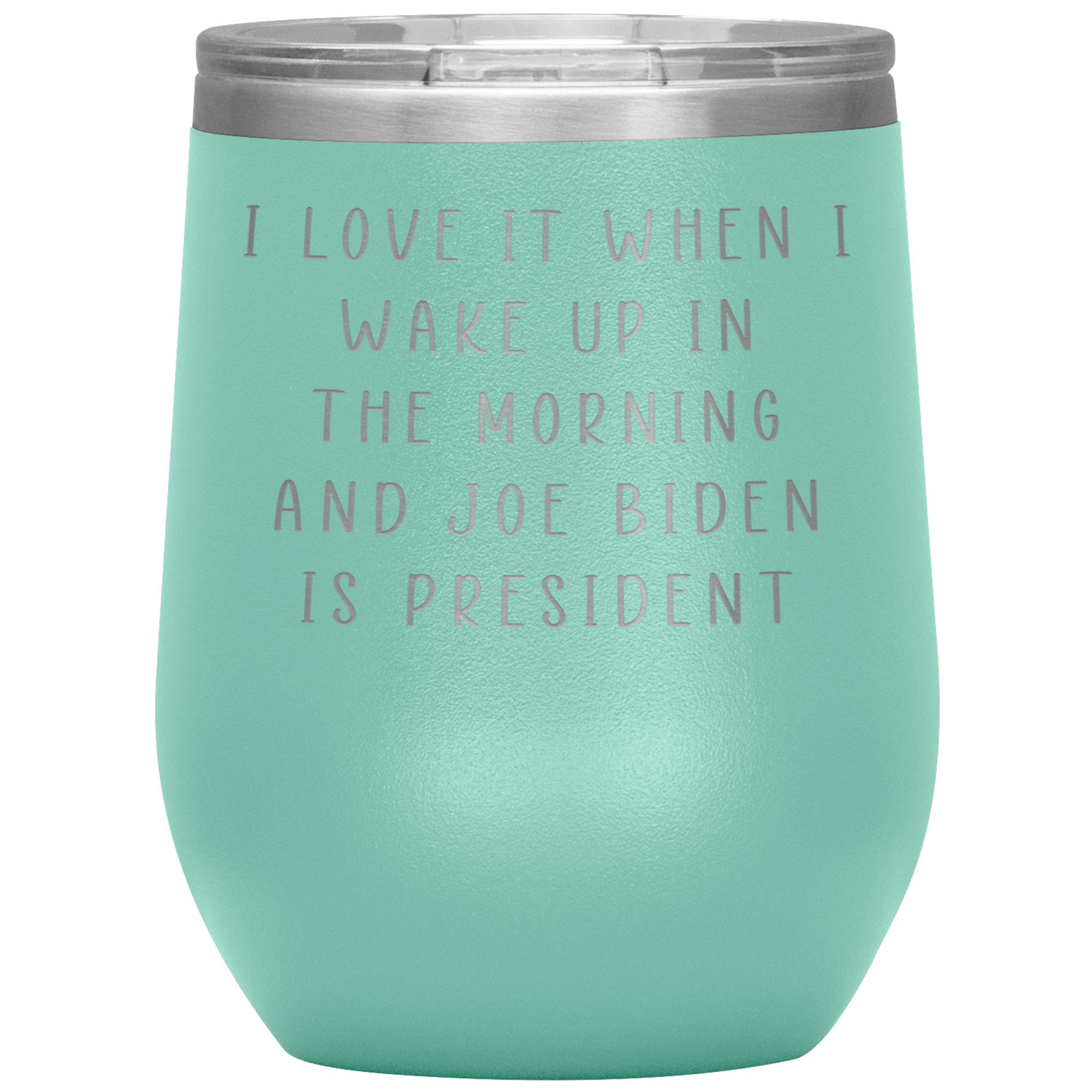 Joe Biden President Wine Tumbler - Premium Two-Toned Teal Cup for Democrats - Perfect for Political Celebrations, Gifts & Democratic Party Events