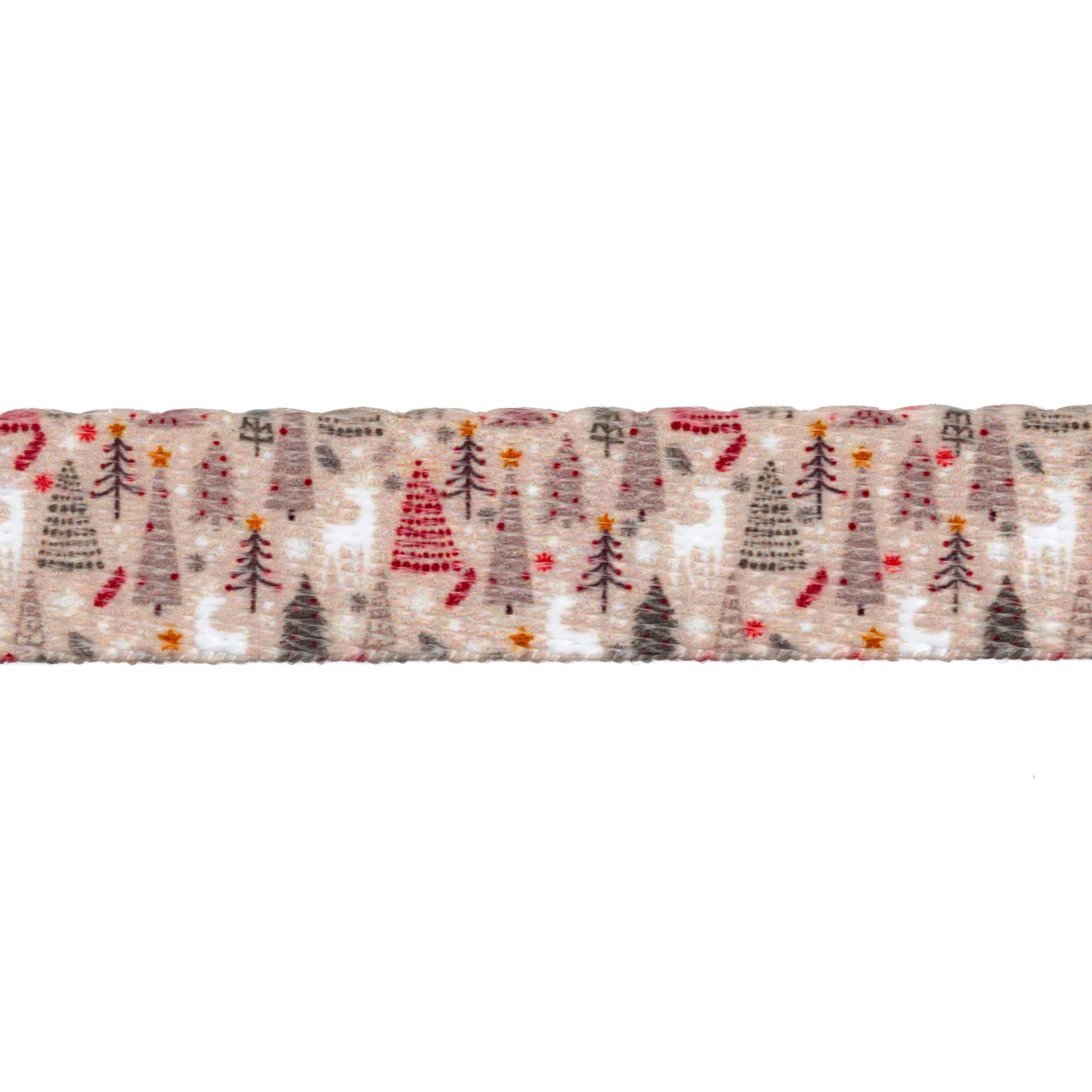 Country Brook Design - Woodland Christmas Polyester Webbing for Holiday Decorations, DIY Crafts, Gift Wrapping & Tree Trimming - Festive Holiday Ribbon for Christmas Decor, Stockings & Ornaments