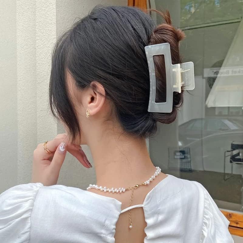 Large Butterfly Hair Claw Clips for Women - Big Jelly Hair Clips for Long Thick Hair (4-Pack) - Perfect for Ponytails, Buns & Everyday Hairstyles
