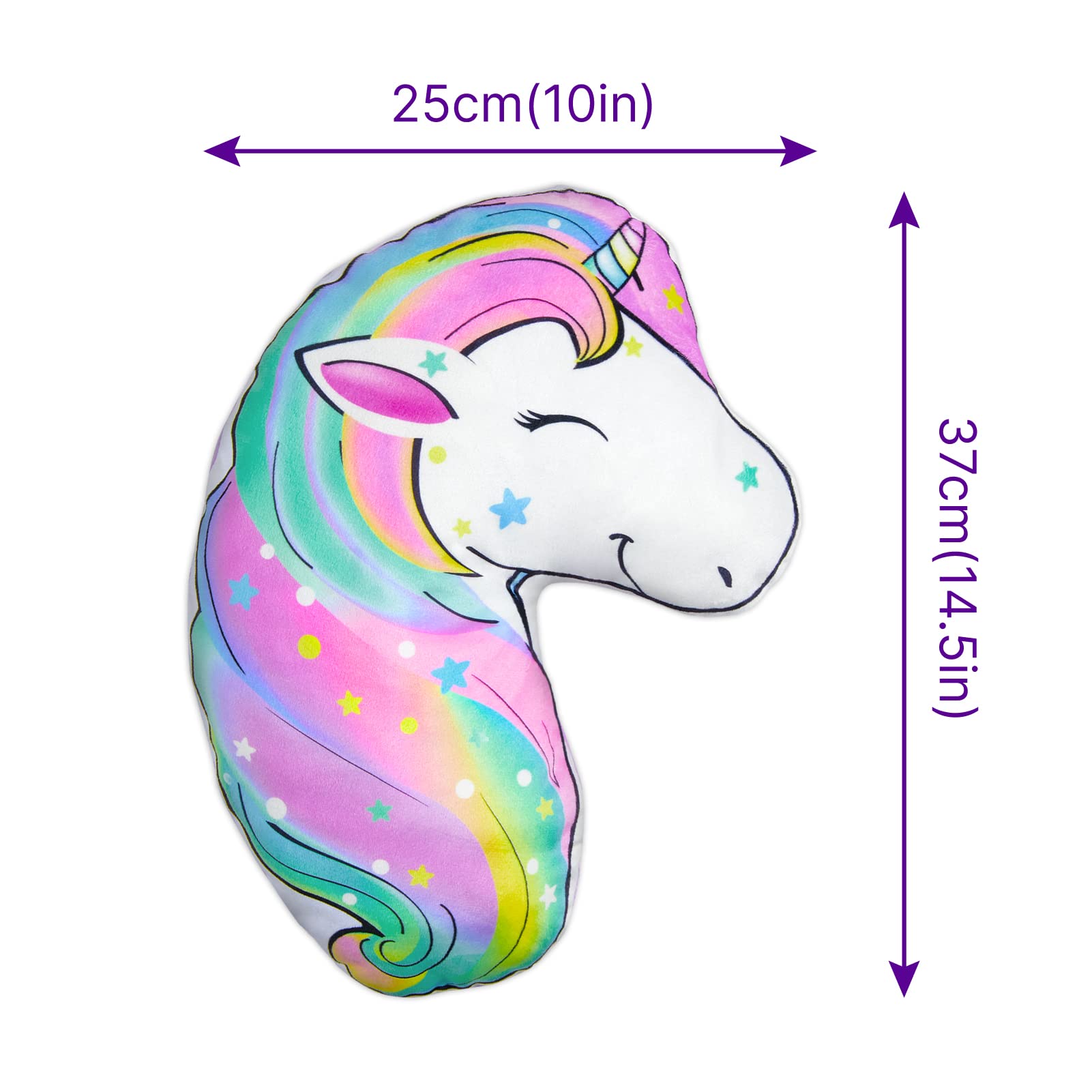 FIODAY Unicorn Seat Belt Cover Pad for Kids - Soft Car Seat Belt Pillow, Toddler Travel Strap Pad with Neck Support for Girls & Boys (Rainbow) - Perfect for Long Road Trips & Airplane Travel