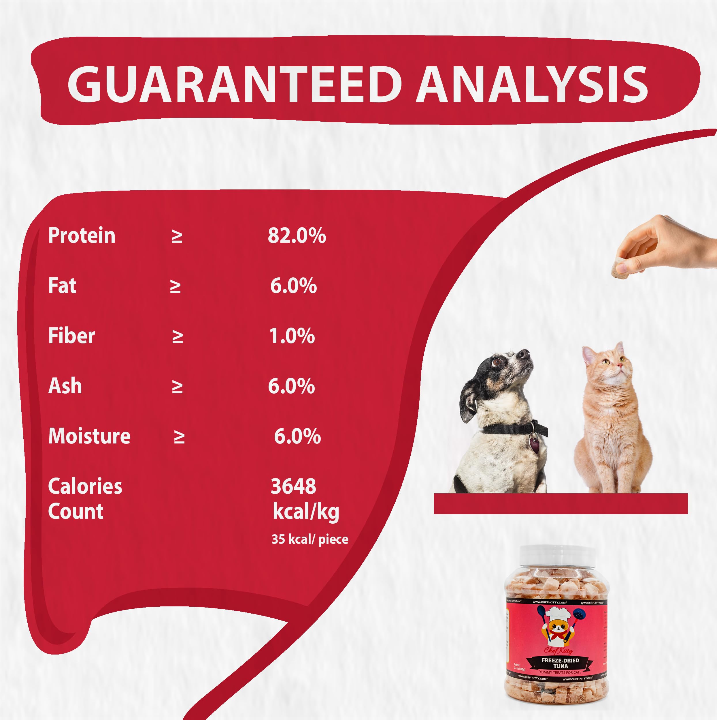 Premium Freeze Dried Tuna Treats for Cats & Dogs - 100% Wild Caught, Single-Ingredient, Grain-Free - Healthy Snack for Indoor Cats, Kittens & Dogs - USA Inspected & Tested - 3.5oz - Perfect for Training Rewards & Mealtime Toppers