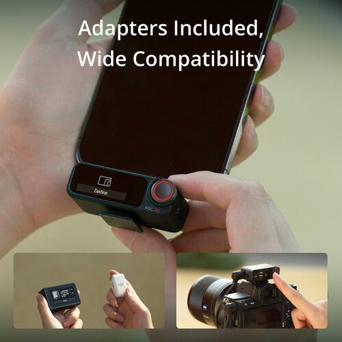 DJI Mic 2 Compact Digital Wireless Microphone System - 2.4GHz Wireless Lavalier Mic with Built-in Recorder for DSLR Camera, Smartphone, YouTube, Vlogging & Live Streaming