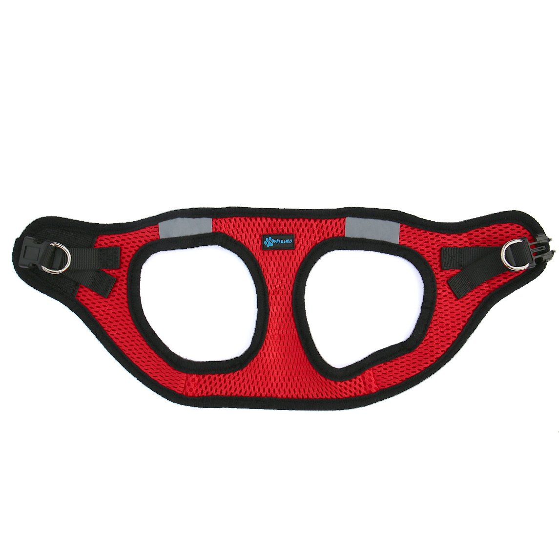Max & Neo Nanu Reflective Small Dog Harness - Adjustable Pet Vest for Safety Walking, Running, Hiking (Red) - Supports Dog Rescues with Every Purchase - Perfect for Nighttime Adventures & Outdoor Activities