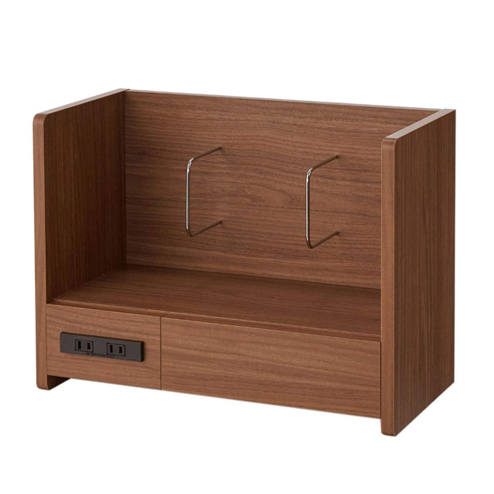 Multifunctional Rechargeable Bookshelf with USB Charger - Desktop Bookcase Storage Rack for Office & Home (Beige/Reddish Brown) - Perfect for Organizing Books, Decor & Charging Devices