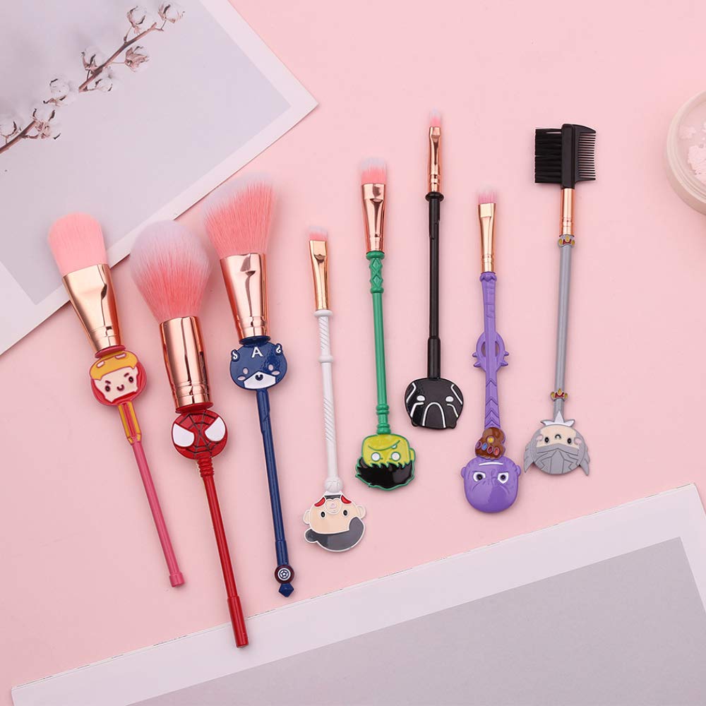 8Pcs Professional Movie Makeup Brush Set - Foundation, Blending, Blush, Eyeshadow & Powder Cosmetic Brushes Kit | Perfect for Makeup Artists, Cosplayers & Halloween Costume Application