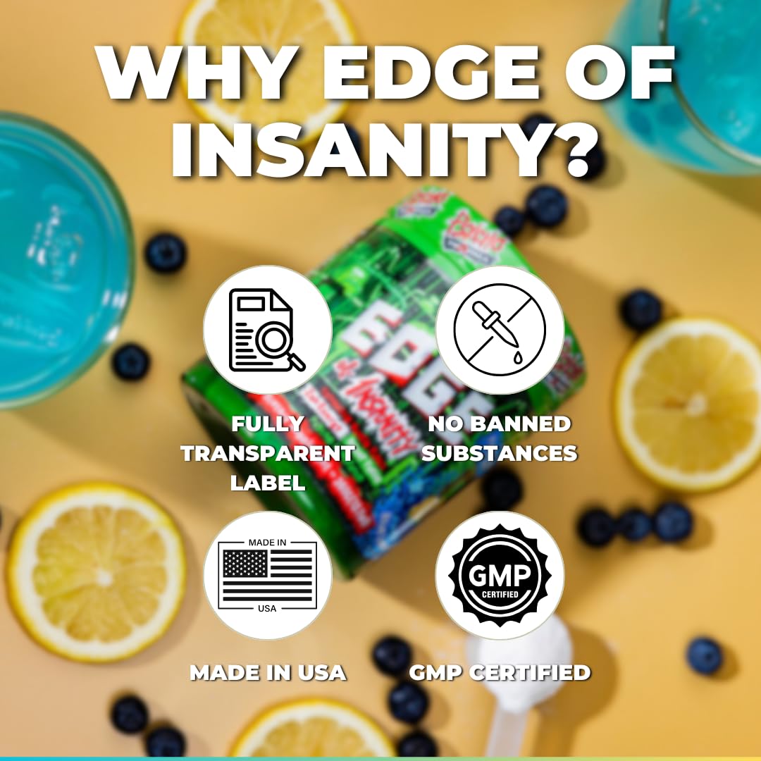 Psycho Pharma Edge of Insanity Pre-Workout Supplement 305g - Boost Energy & Focus for Intense Gym Sessions & Bodybuilding