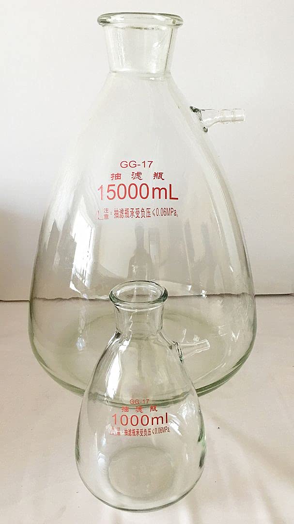 15000ml Heavy Wall Vacuum Filtration Kit with 250mm Porcelain Buchner Funnel - 0.06Mp Suction Filter Flask for Chemistry Lab, Home Brewing & Scientific Experiments