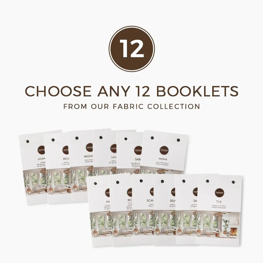 12-Piece Fabric Swatch Booklet Set - Premium Textile Samples for Sewing, Quilting & DIY Projects | Perfect for Designers, Crafters & Fabric Enthusiasts