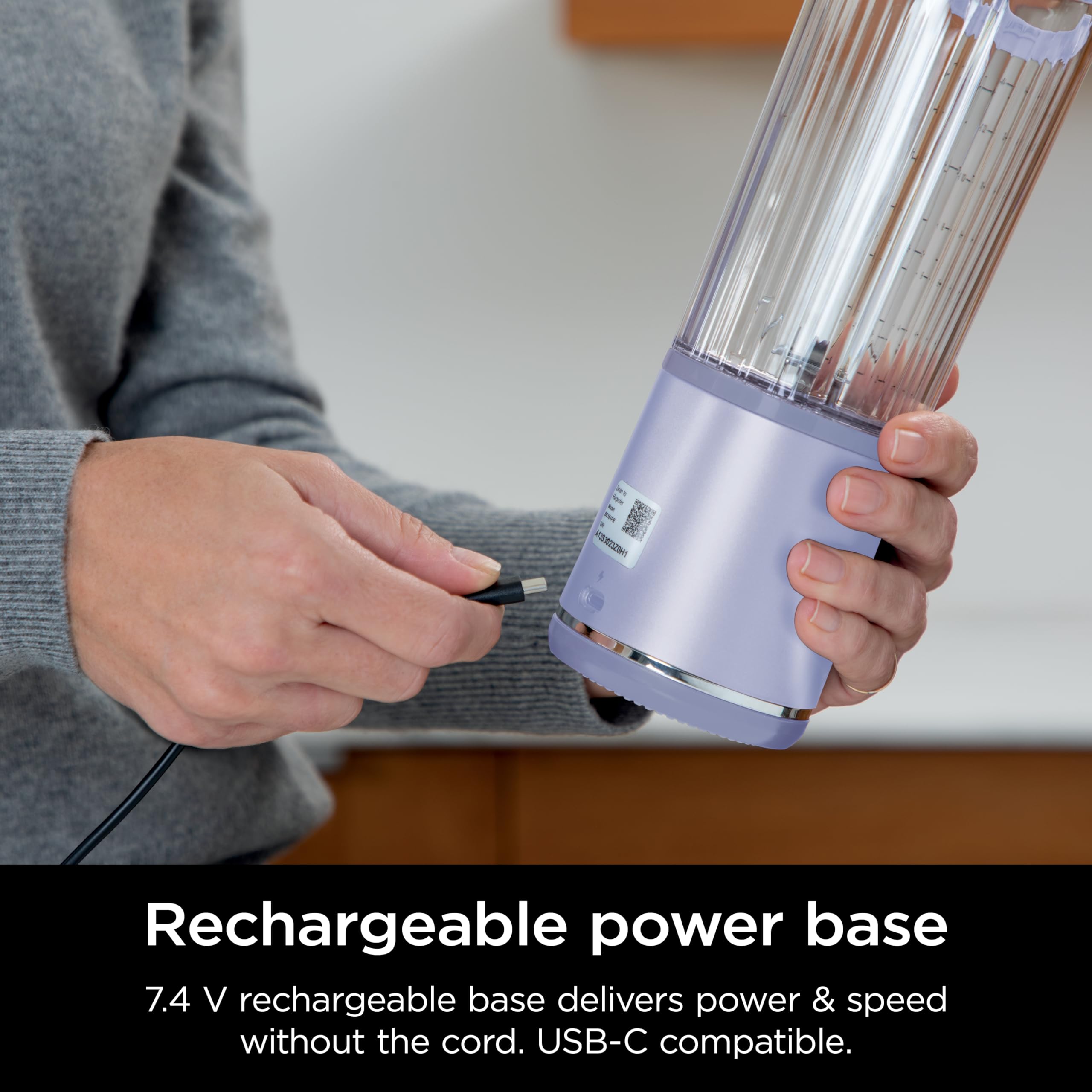 Ninja Blast Portable Blender - 18oz Cordless Personal Blender for Smoothies & Protein Shakes | BPA Free, Leakproof Lid with Sip Spout | USB-C Rechargeable & Dishwasher Safe | Perfect for Gym, Office & Travel | Lavender (BC151ML)