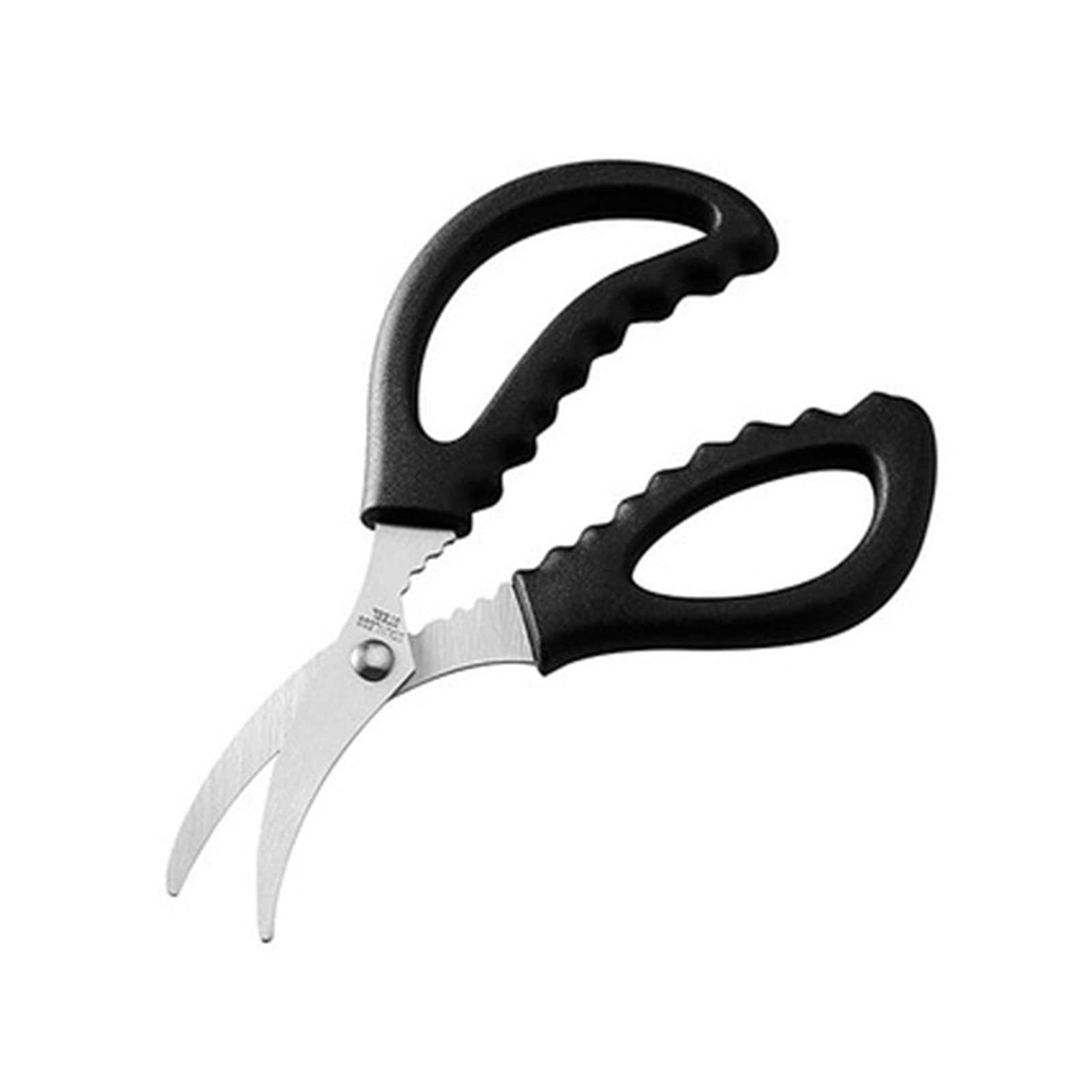 Premium Stainless Steel Seafood Scissors - Heavy Duty Kitchen Shears for Crab, Lobster, Shrimp & Fish - Multi-Purpose Shell Cracking & Poultry Cutting Tool (Black) - Perfect for Seafood Boils, Crab Feasts & Home Cooking